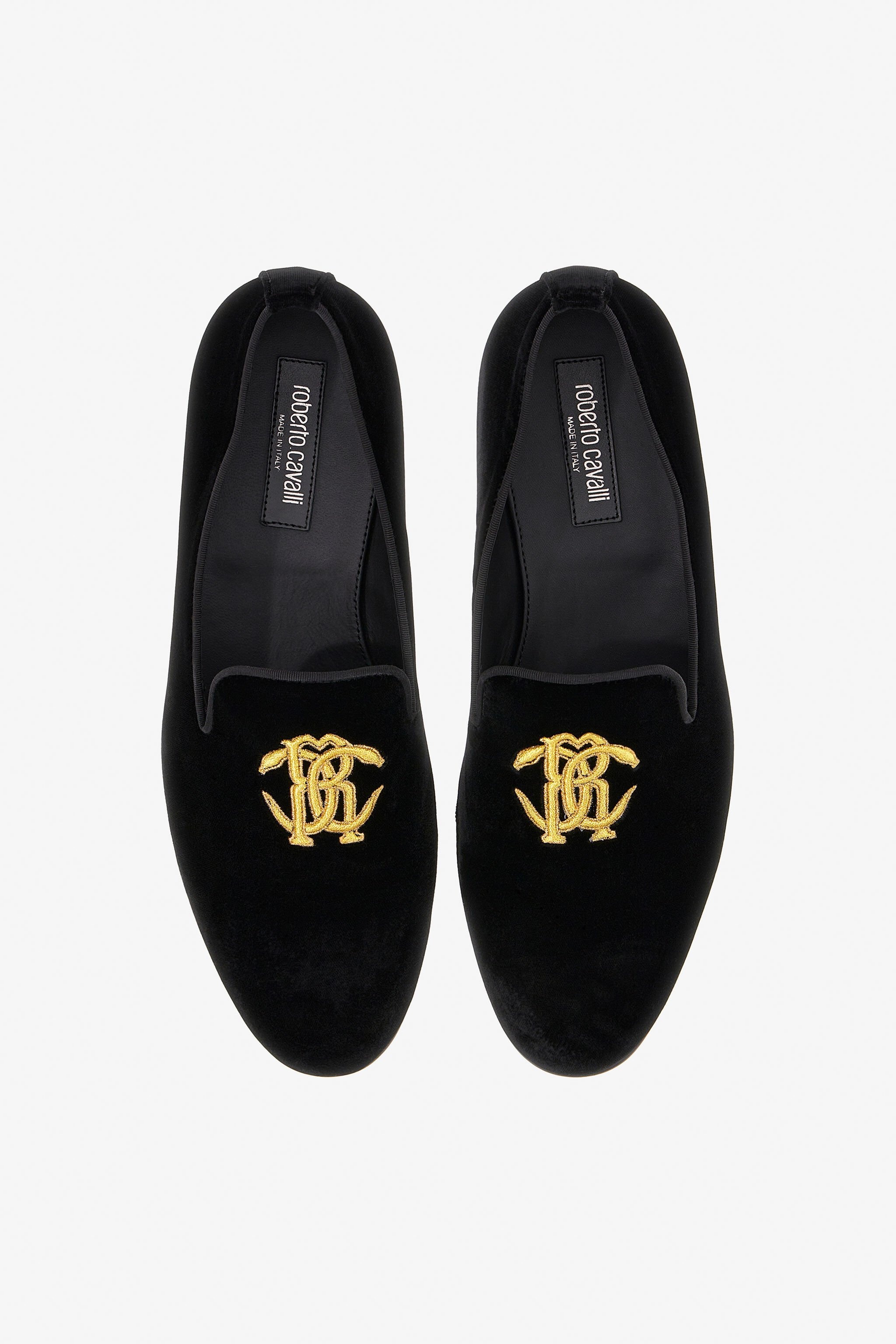 Velvet loafers with Monogram Mirror Snake - 5