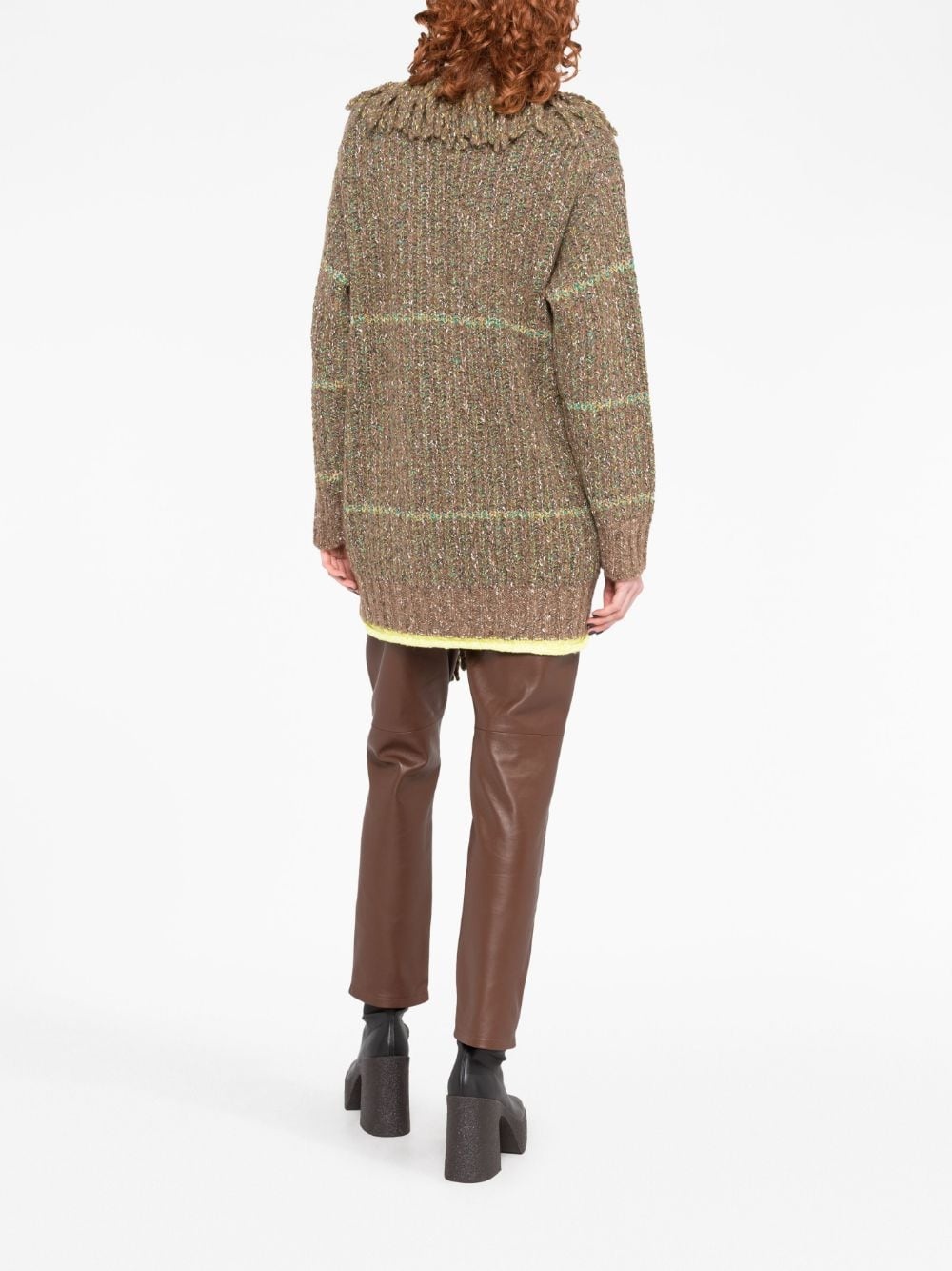 cable-knit tweed cardi-coat - 4