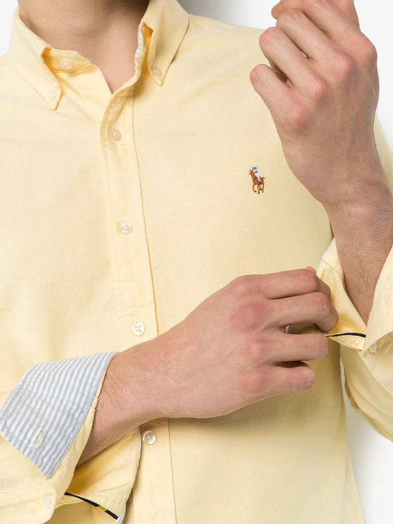 logo-embroidered button-down shirt 5