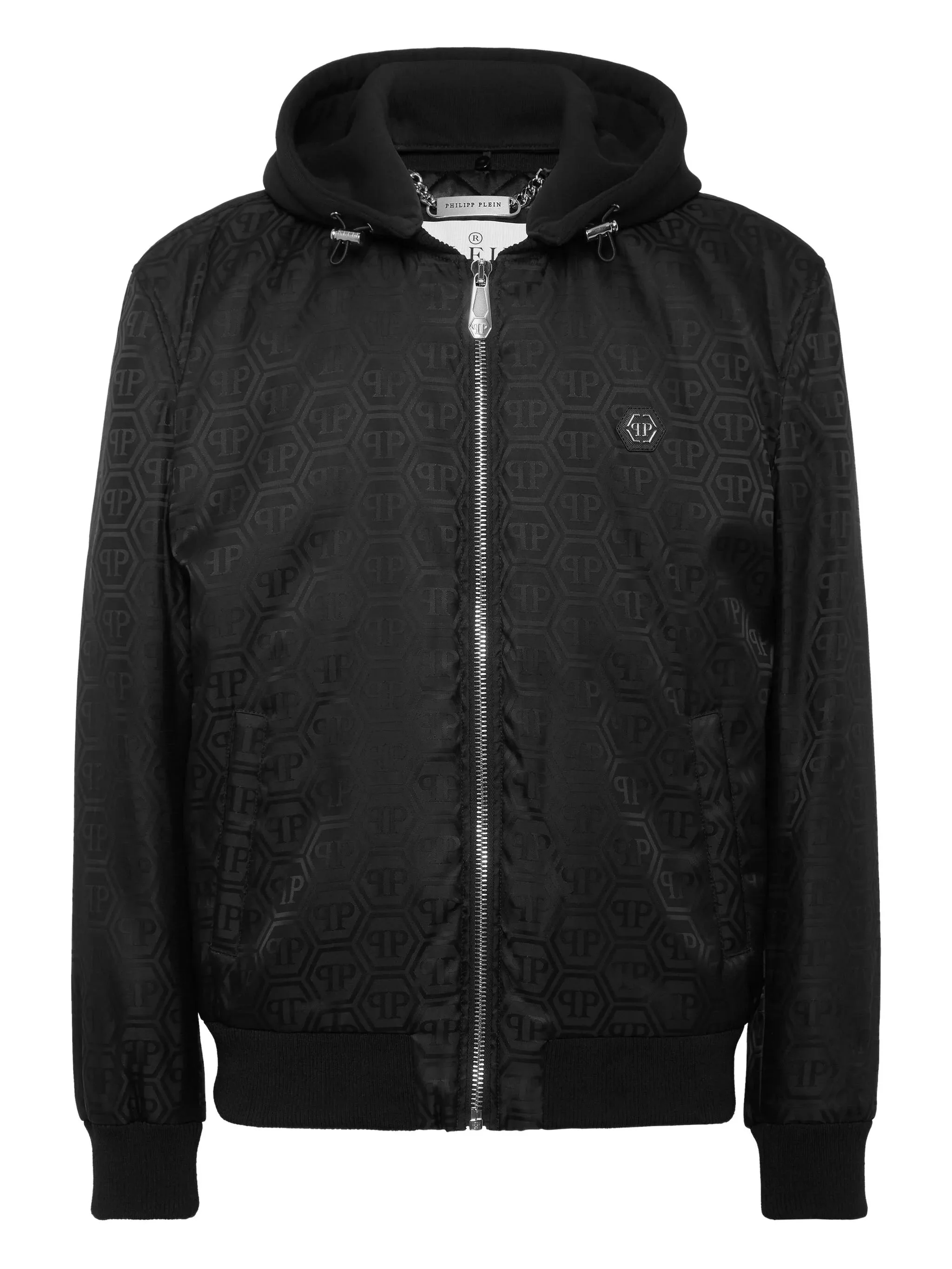Philipp Plein Logo-pattern Hooded Bomber Jacket - 1