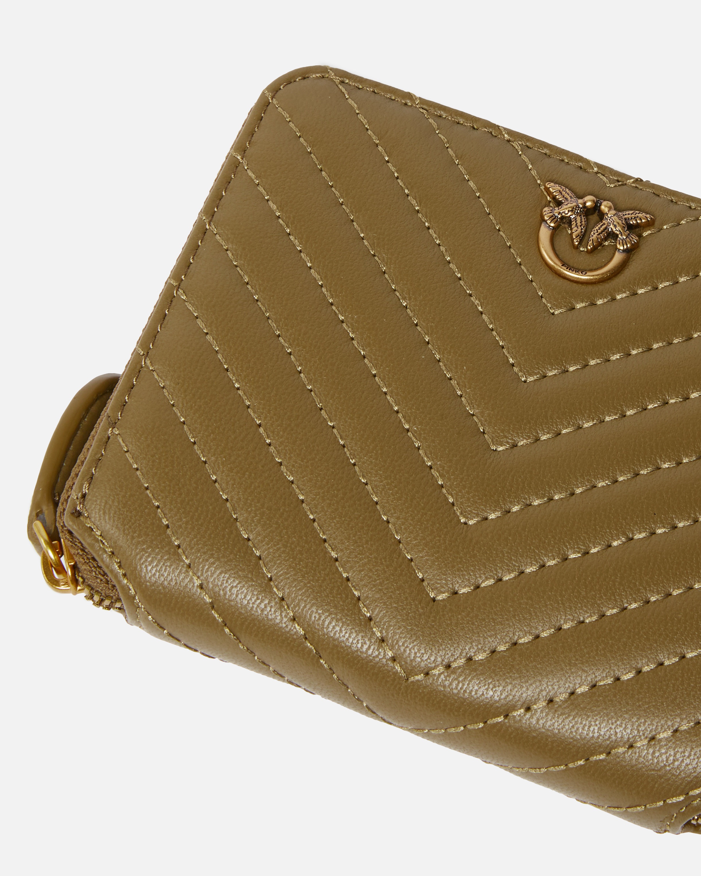 SQUARE QUILTED NAPPA LEATHER ZIP-AROUND PURSE - 4