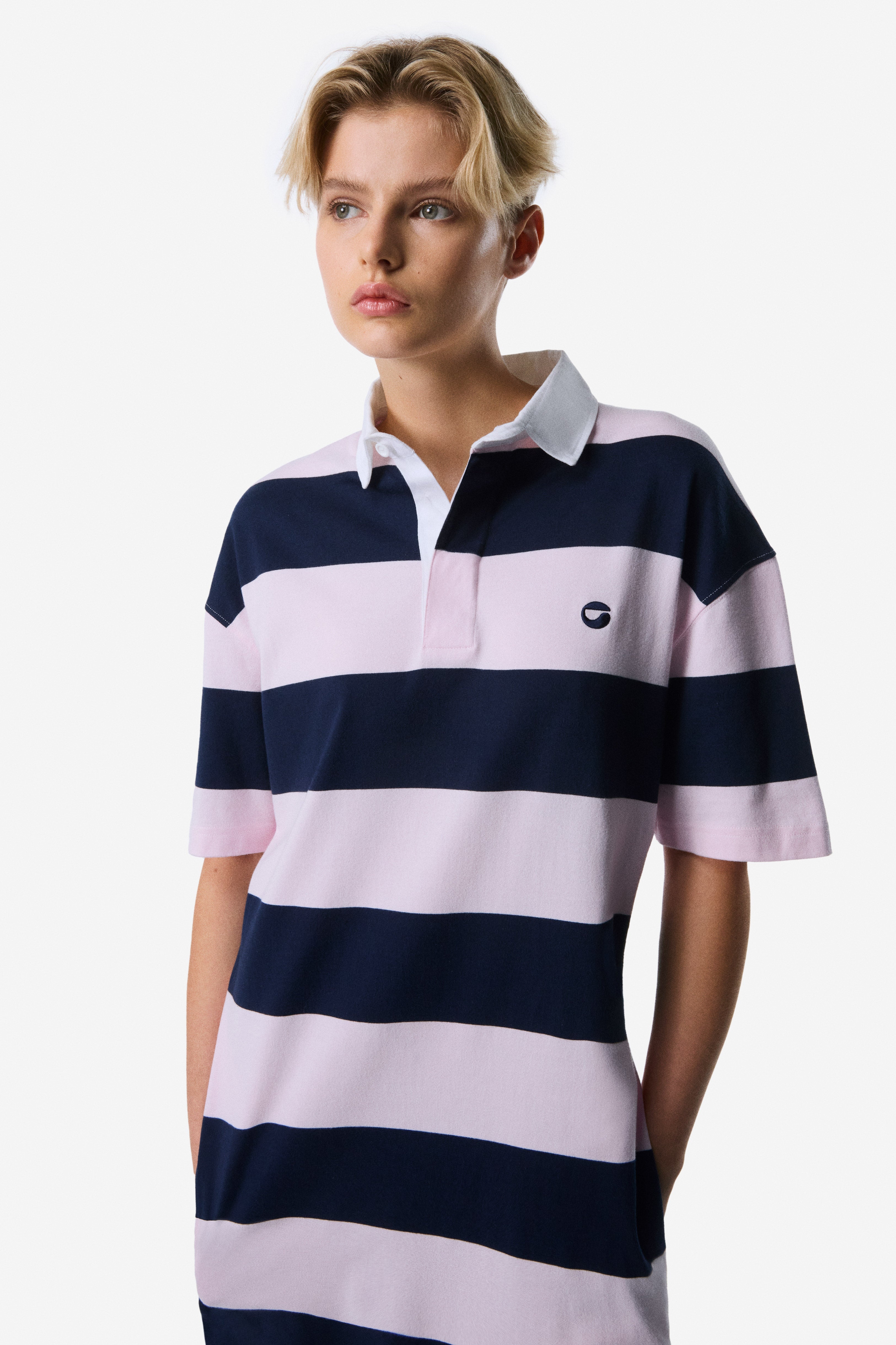 Striped Long Polo Dress - 2