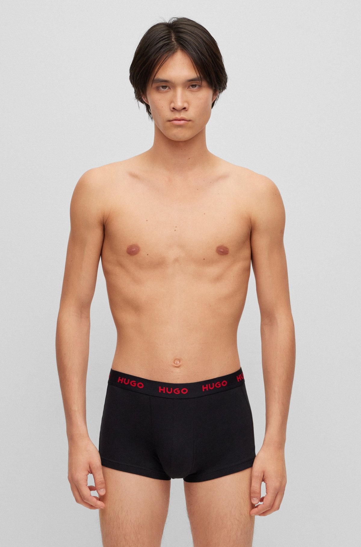 TRIPLE-PACK OF STRETCH-COTTON TRUNKS WITH LOGO WAISTBANDS - 2