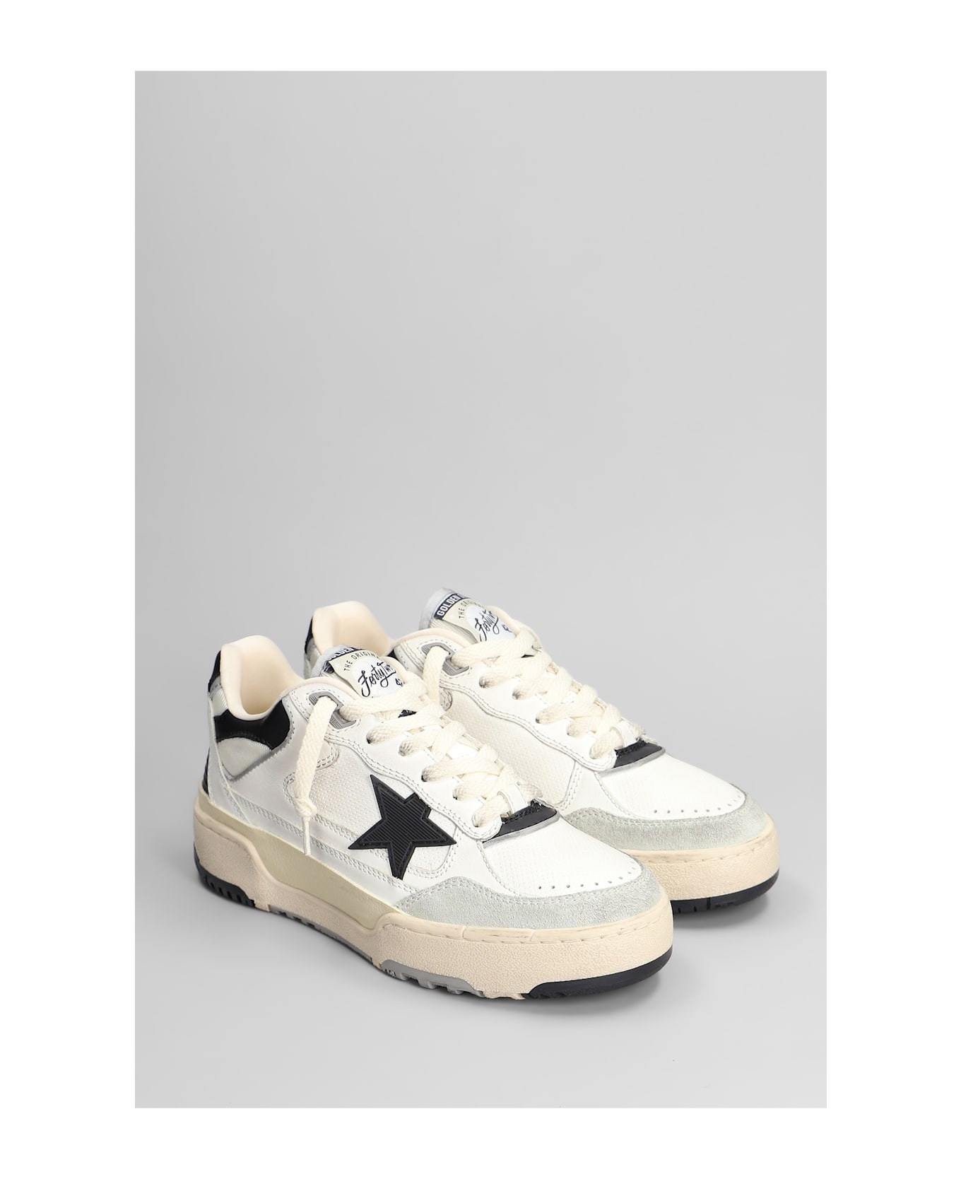 Forty 2 Sneakers In White Leather And Fabric - 2