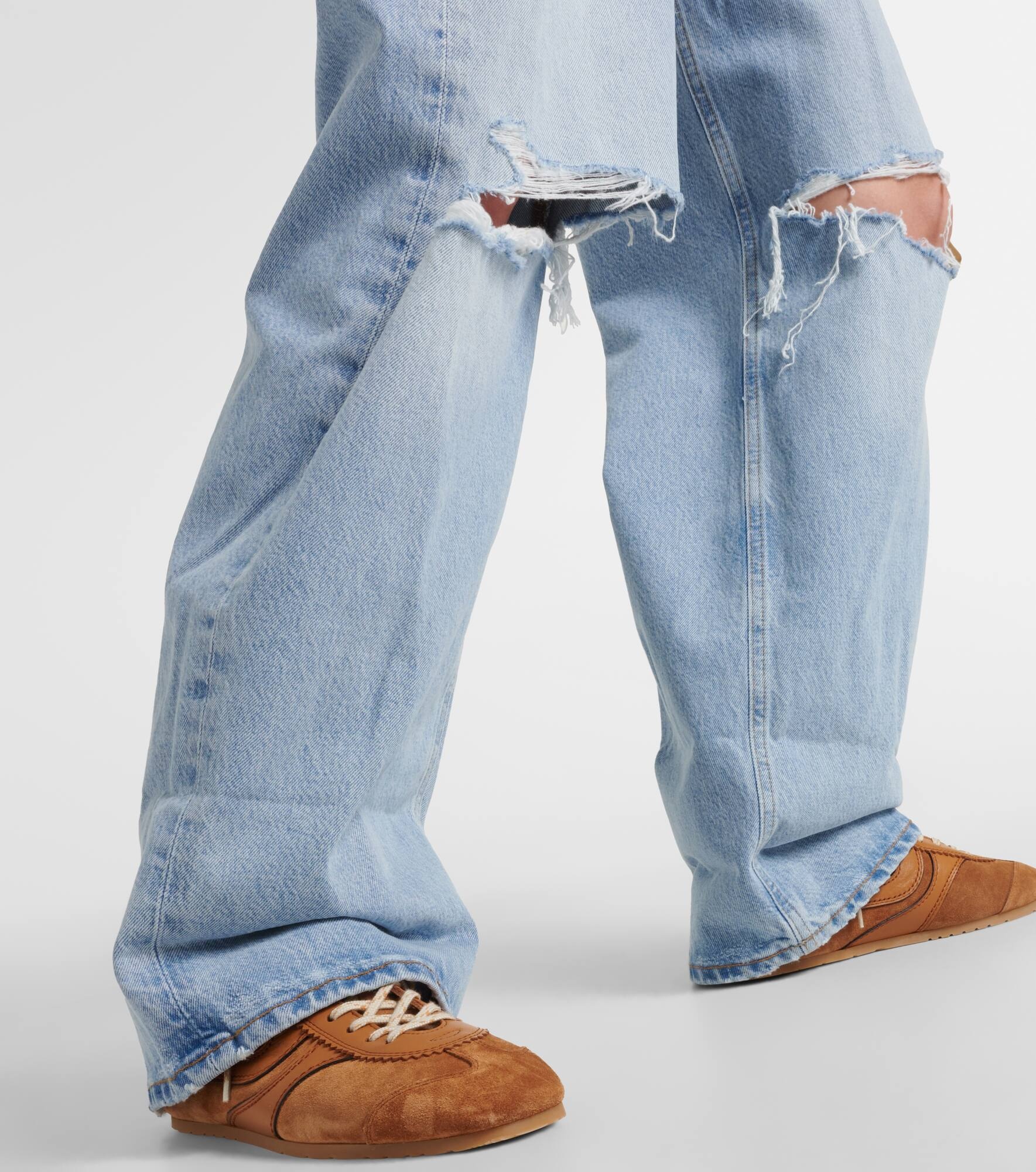 Ayla distressed mid-rise wide-leg jeans - 5