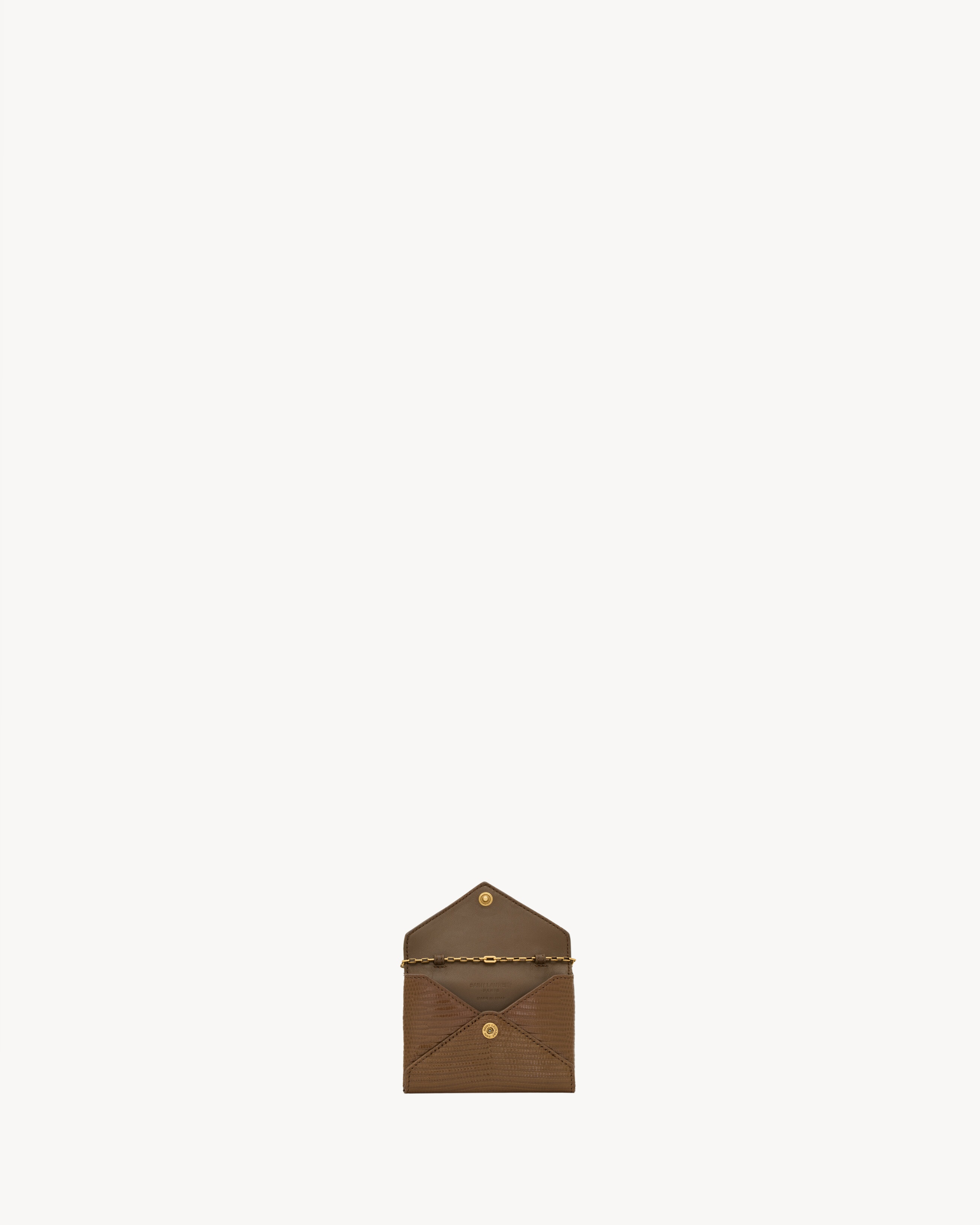 LETTER CHAIN CARD CASE IN LIZARD - 4
