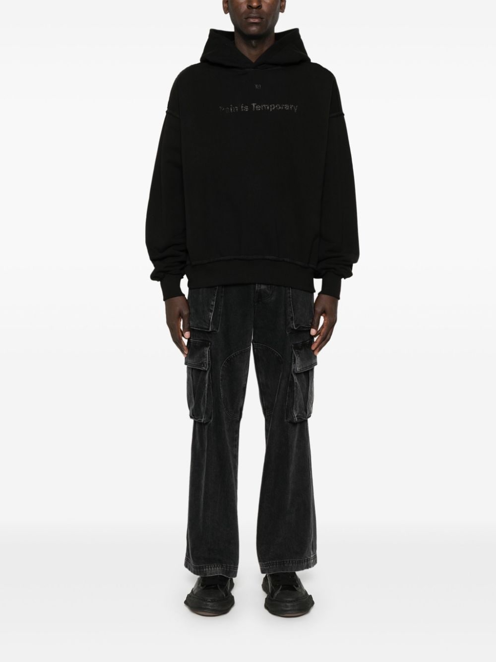 slogan-print hoodie - 2