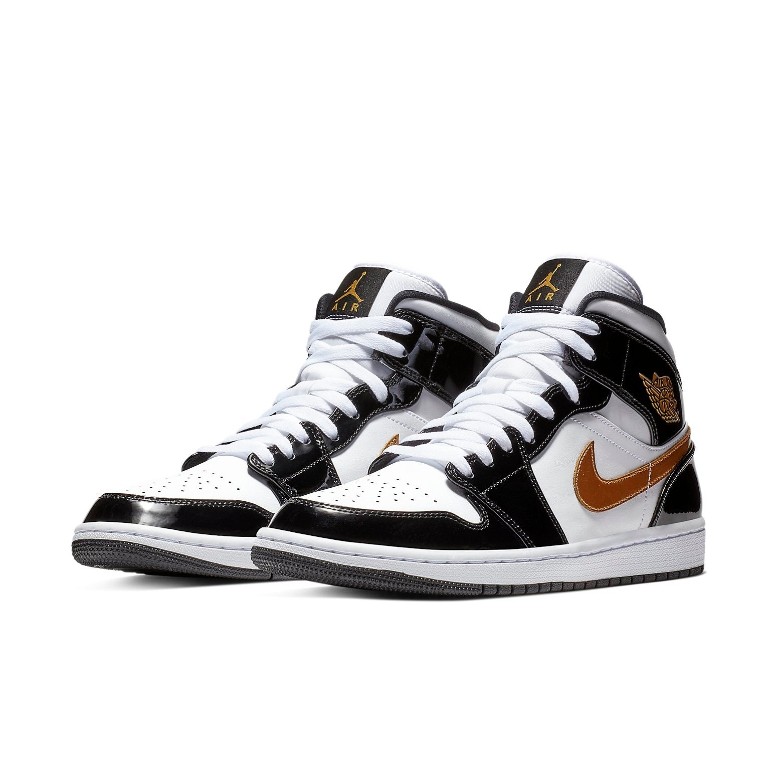 Air Jordan 1 Mid Patent 'Black Gold' 852542-007 - 2