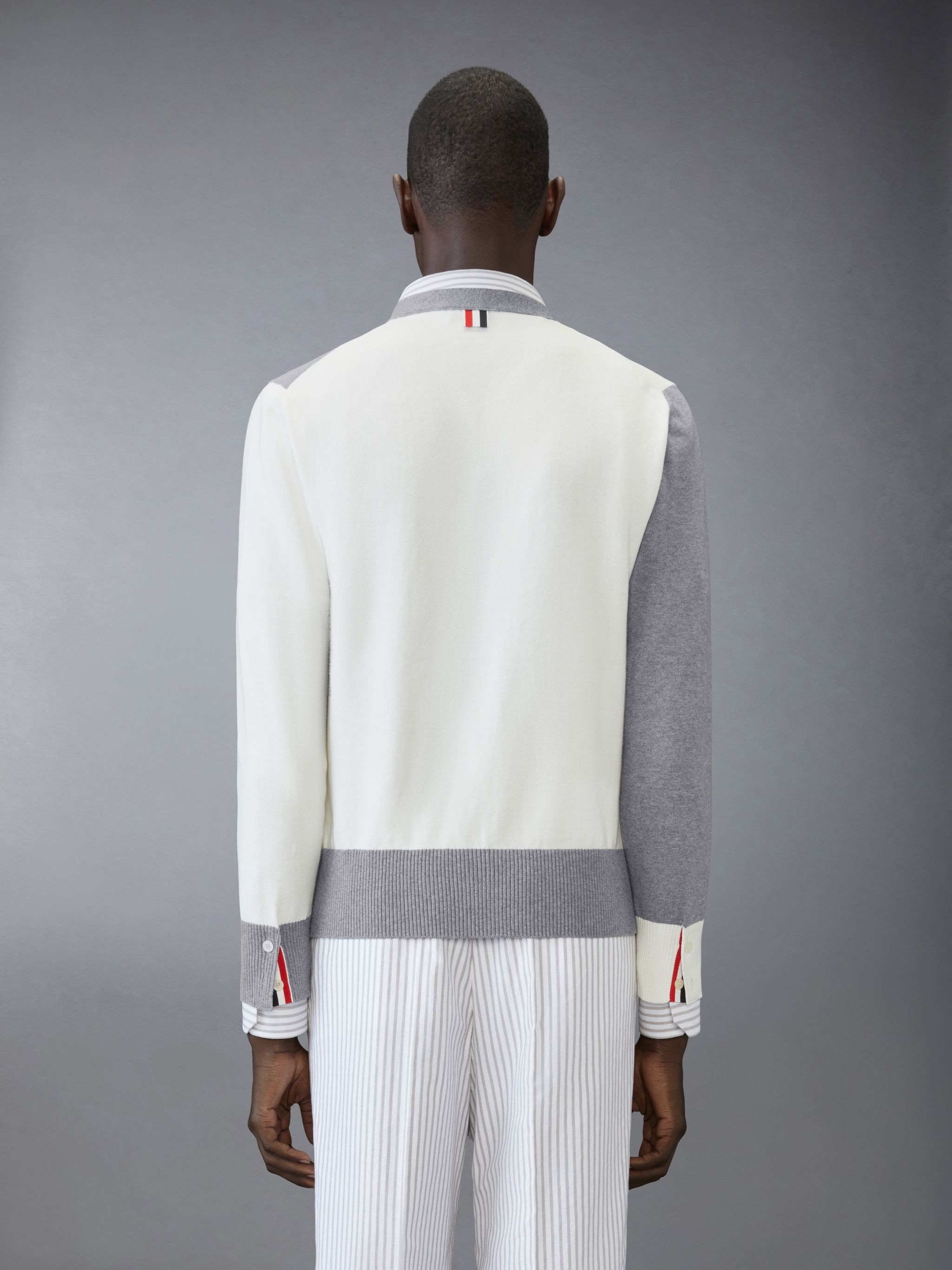 Funmix 4-Bar Relaxed Fit V Neck Cardigan - 2
