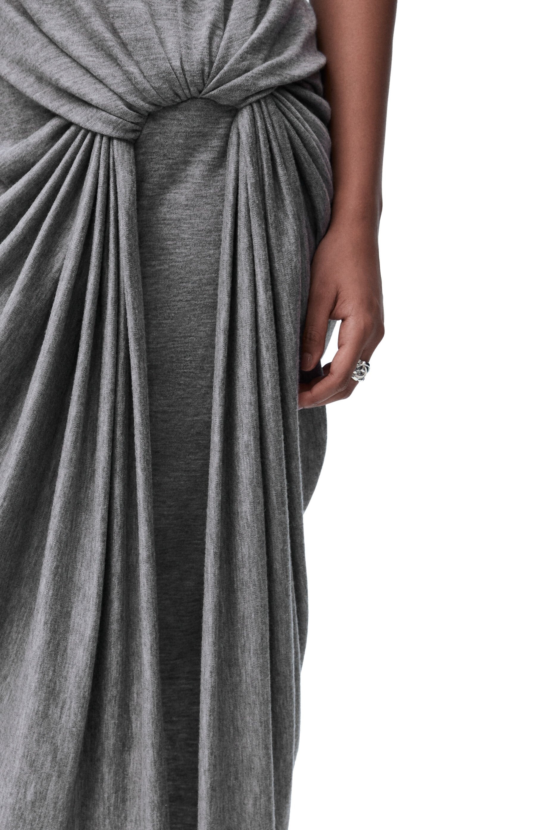 Draped dress in stretch viscose and cashmere - 4