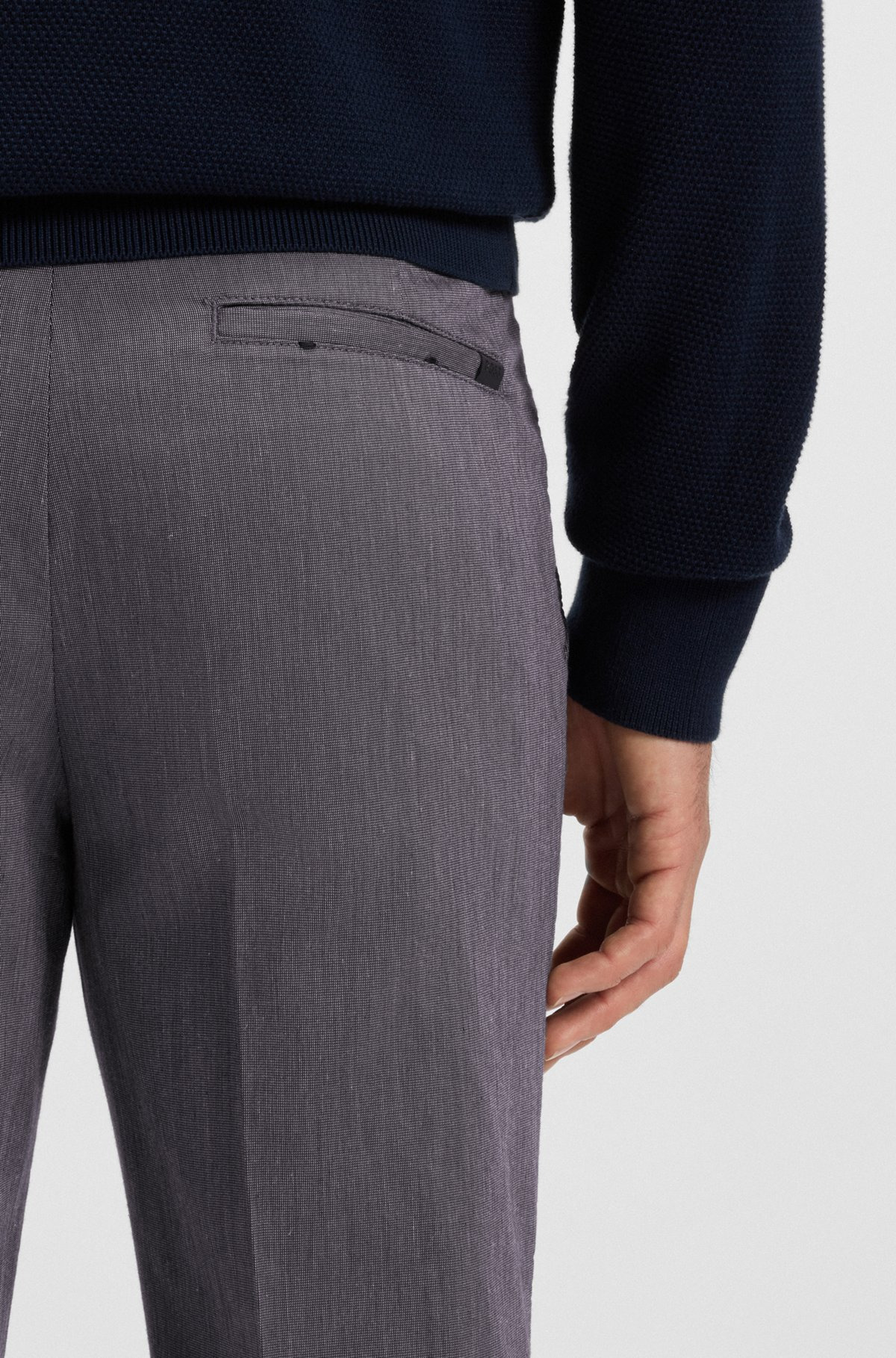 SLIM-FIT TROUSERS IN EASY-IRON POPLIN - 5