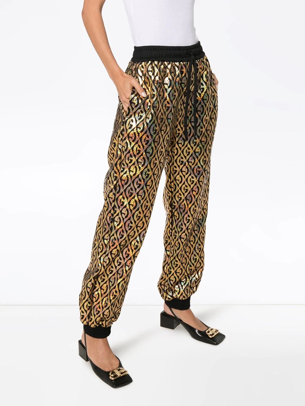 G Rhombus metallic track pants - 3