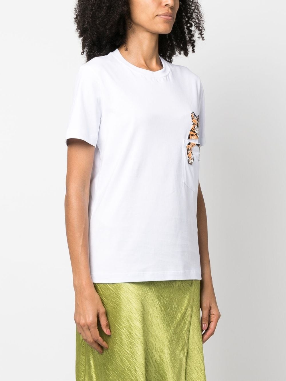 cat-embellished cotton T-shirt - 3