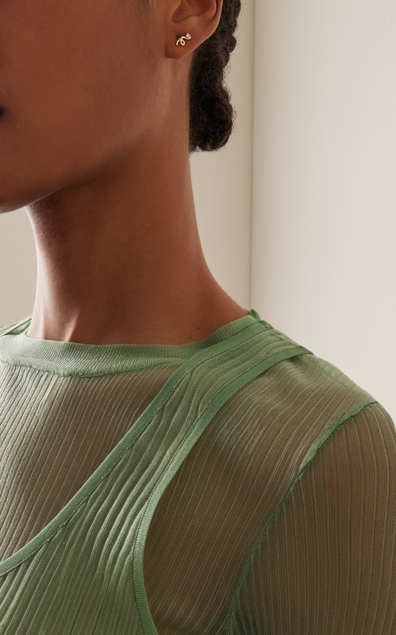 BEA BONGIASCA Mini Loop 9K Yellow Gold Diamond Single Earring gold outlook