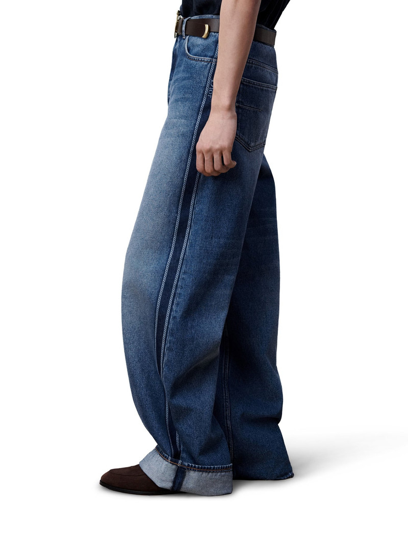 BAGGY JEANS IN BLUE COTTON TWILL 4