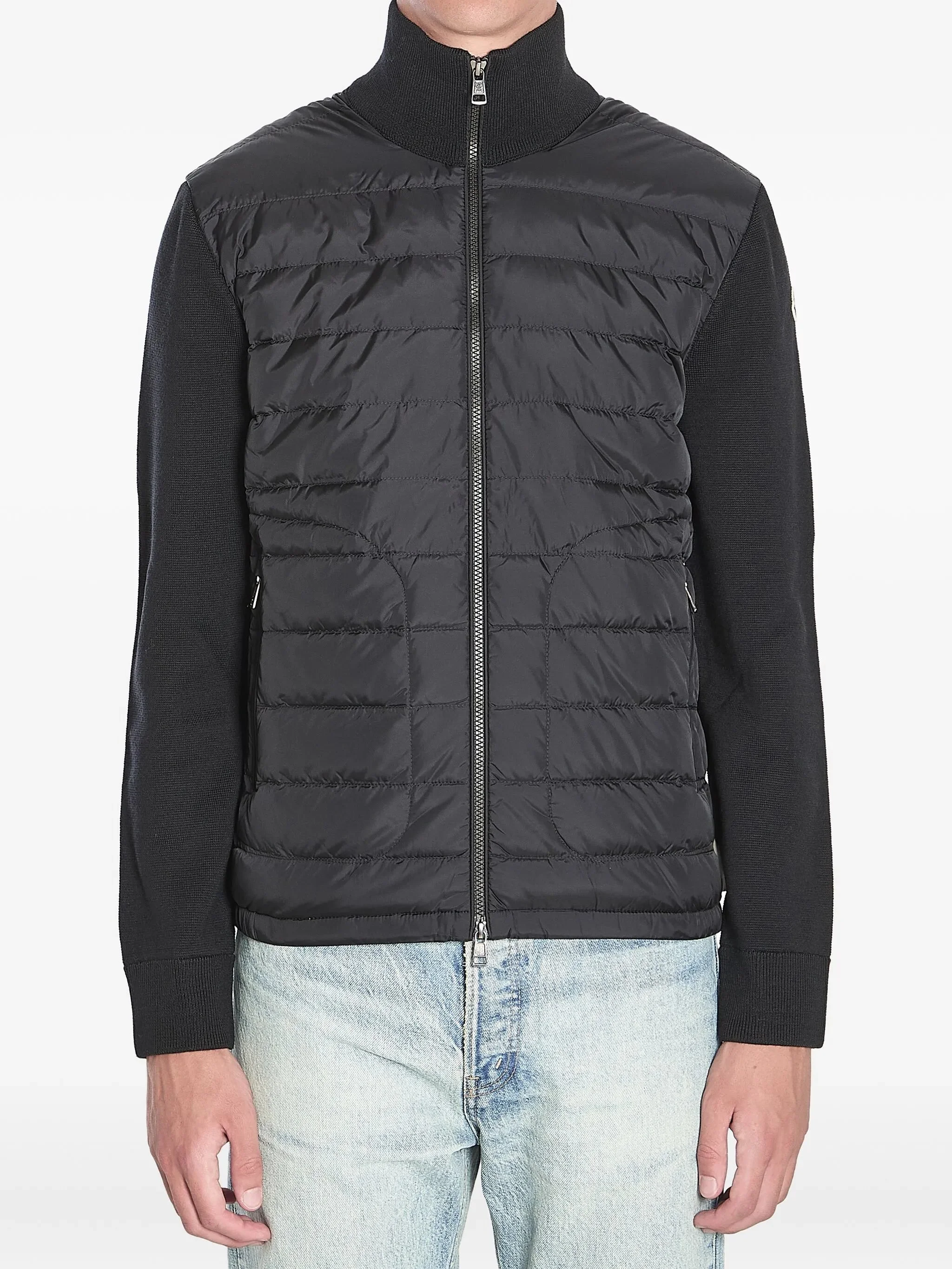 padded wool-blend down jacket - 1