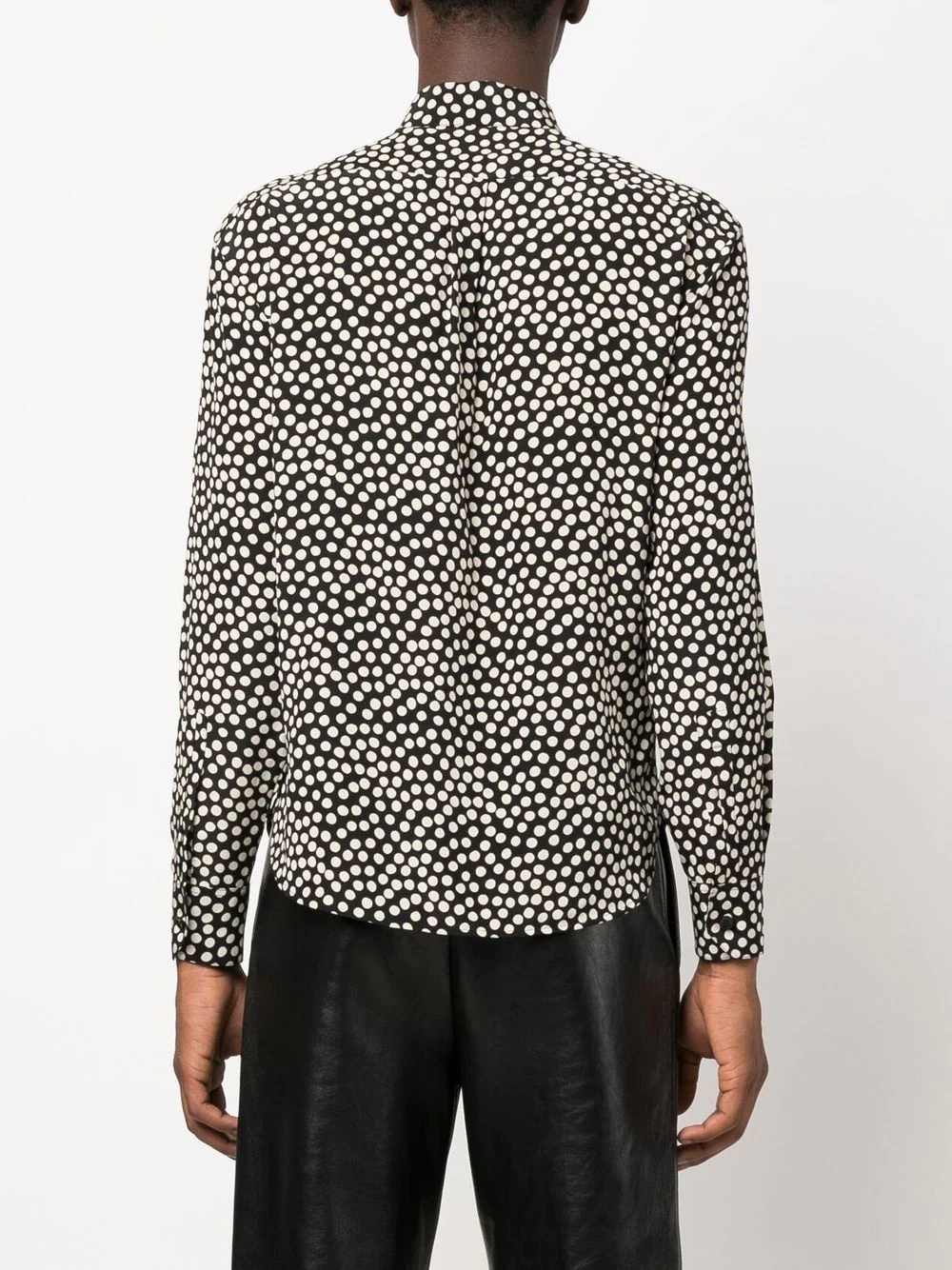 polka-dot silk shirt - 4