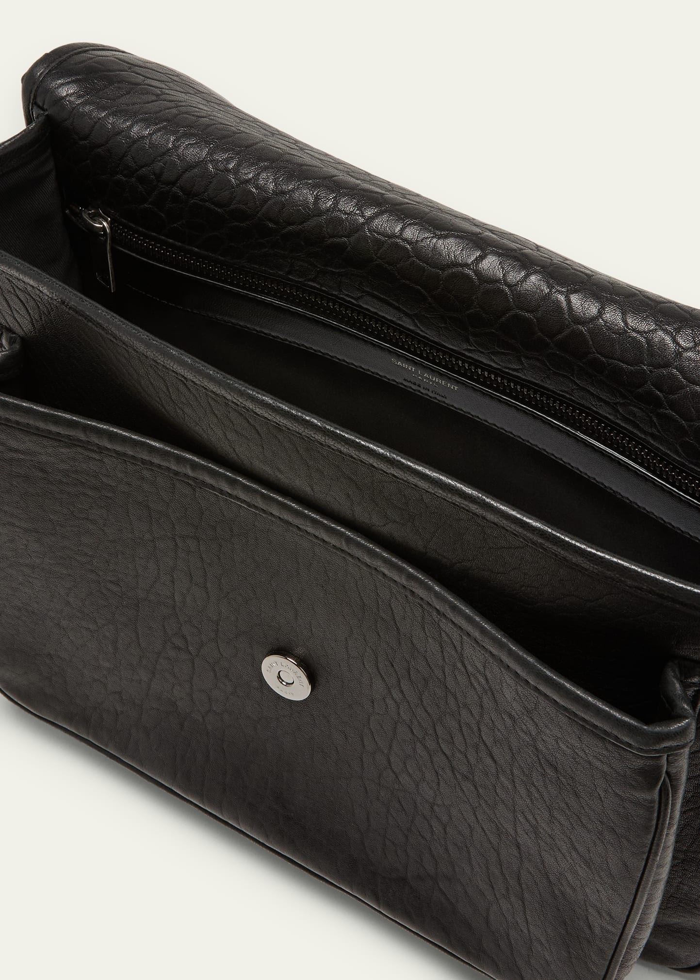 Men's Niki YSL Messenger Bag in Grained Leather - 4