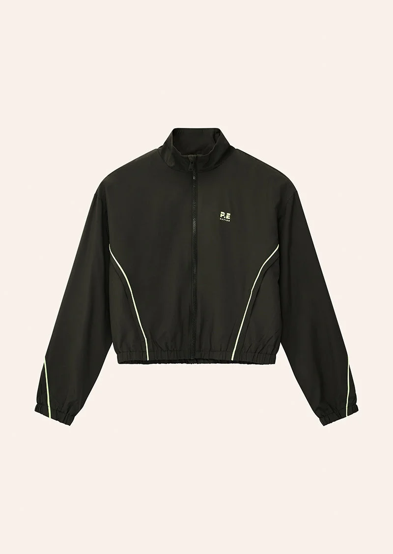 LINEAR JACKET IN CAVIAR & LIME - 1