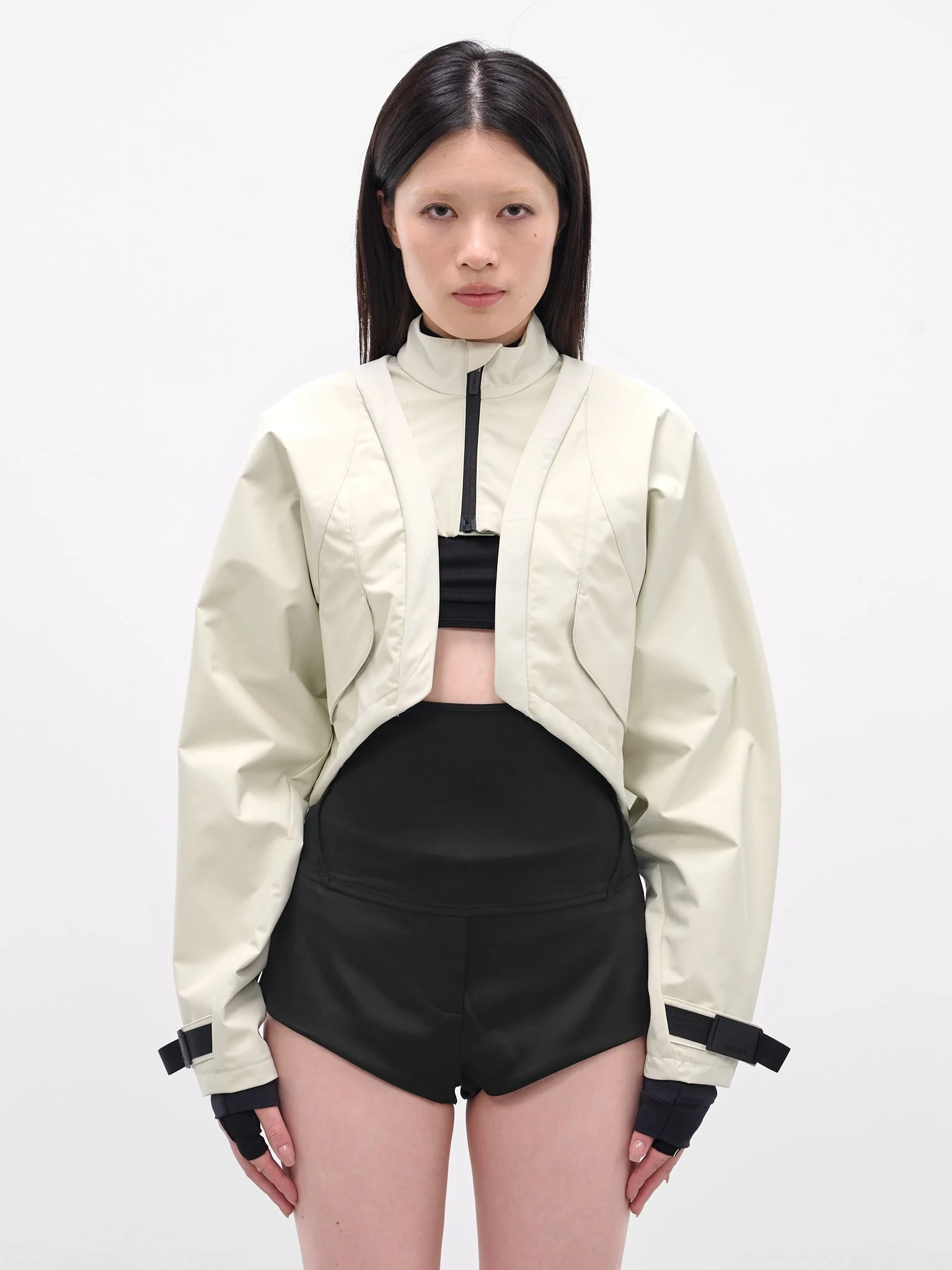 Green Double Layer Bolero Jacket - 1