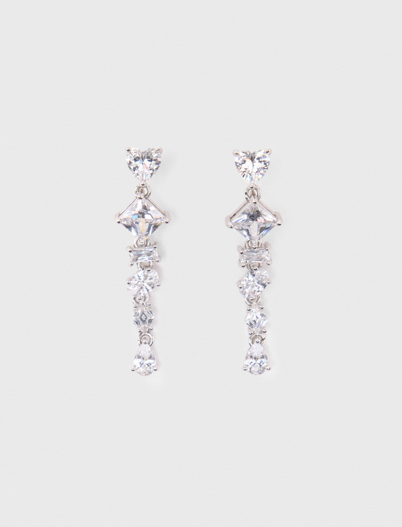 Rhinestone heart earrings 7