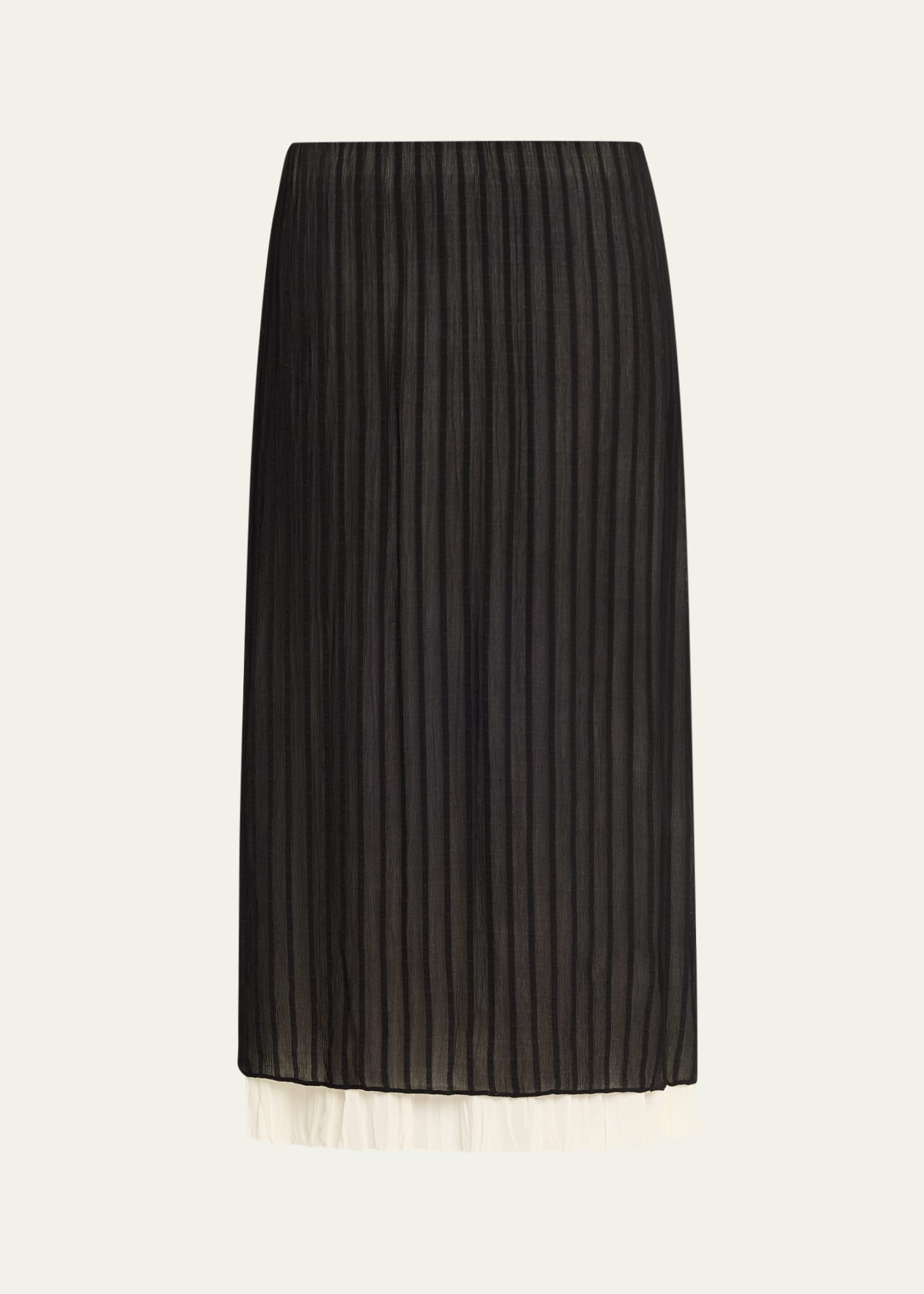 Layered Pleated Midi Skirt - 1