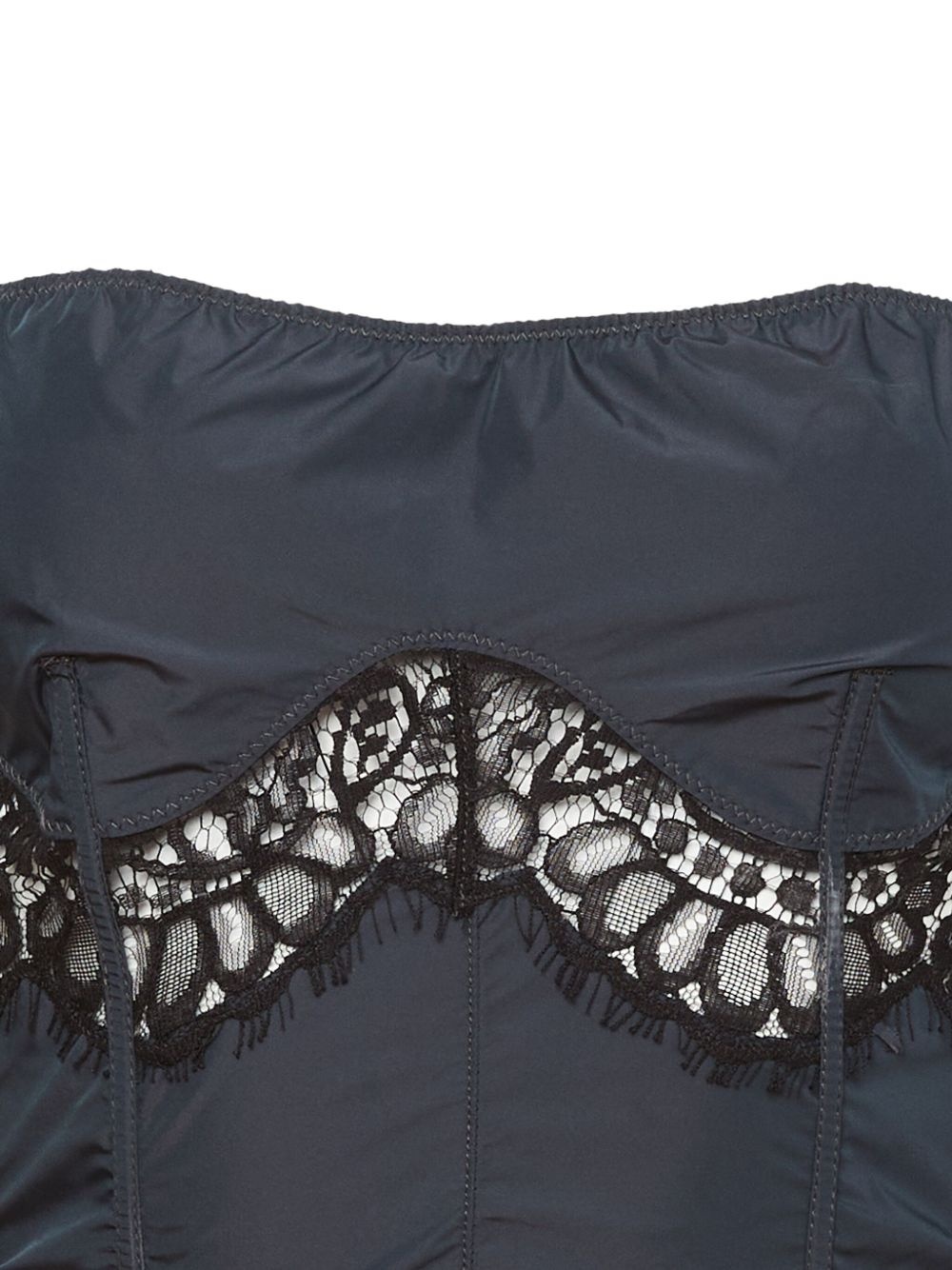 lace-trim detail bustier top - 2