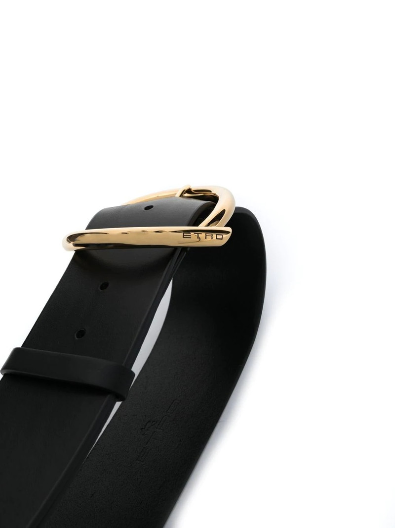 Etro round-buckle leather belt outlook