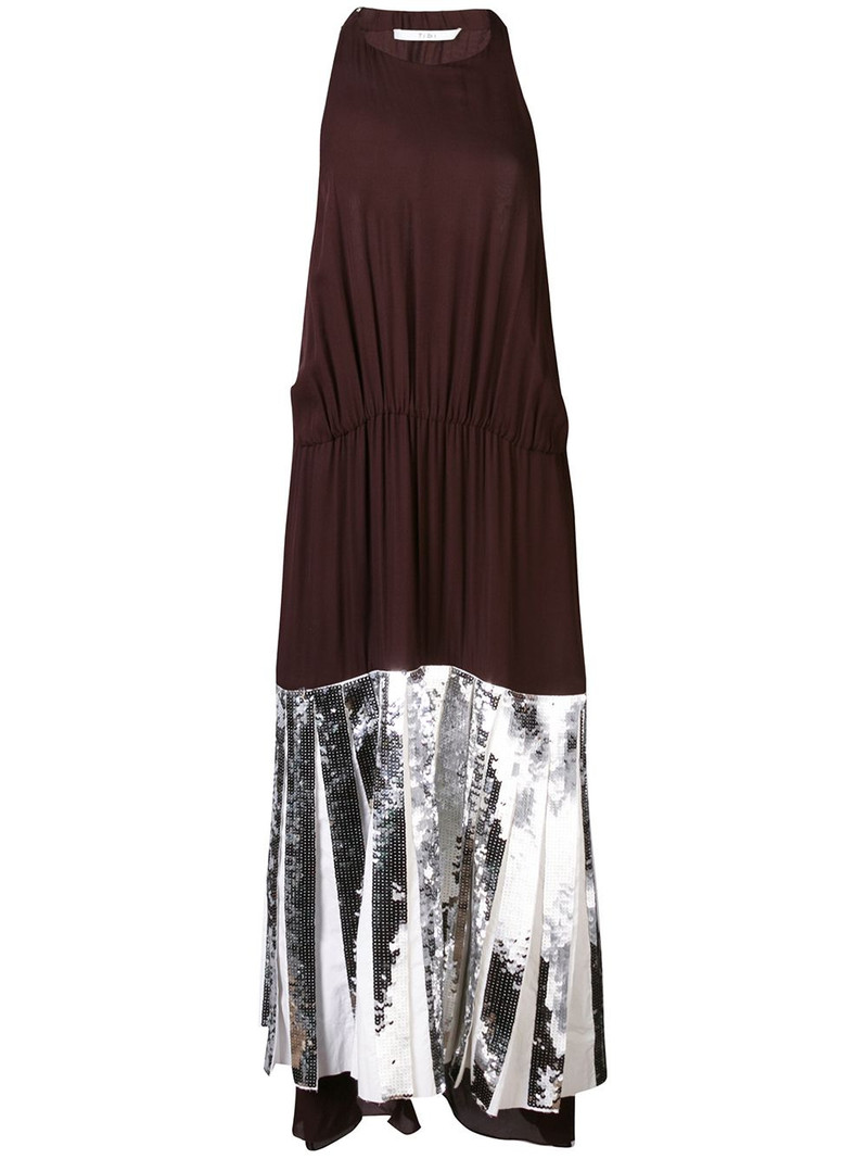 Claude sequin panel halterneck dress 1
