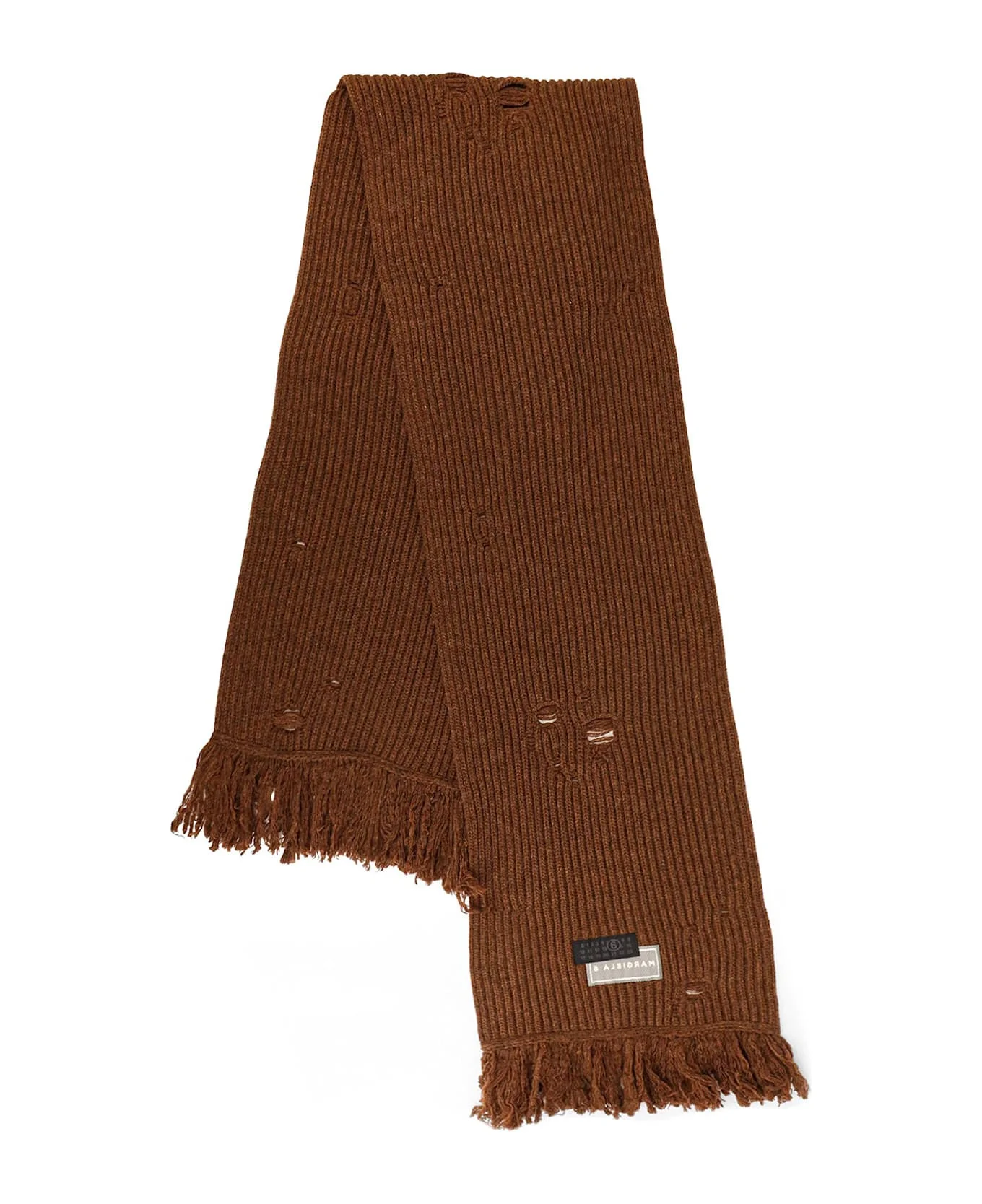 Wool Blend Scarf With Distressed Effect - 1