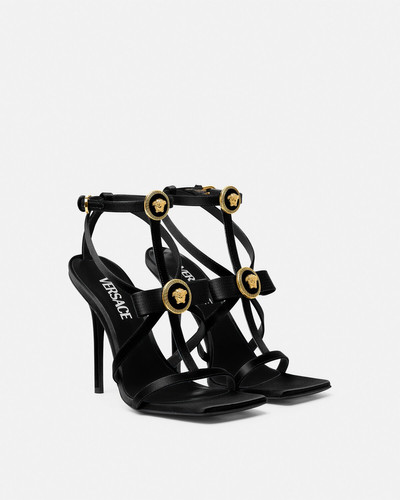 VERSACE Gianni Ribbon Satin Cage Sandals outlook