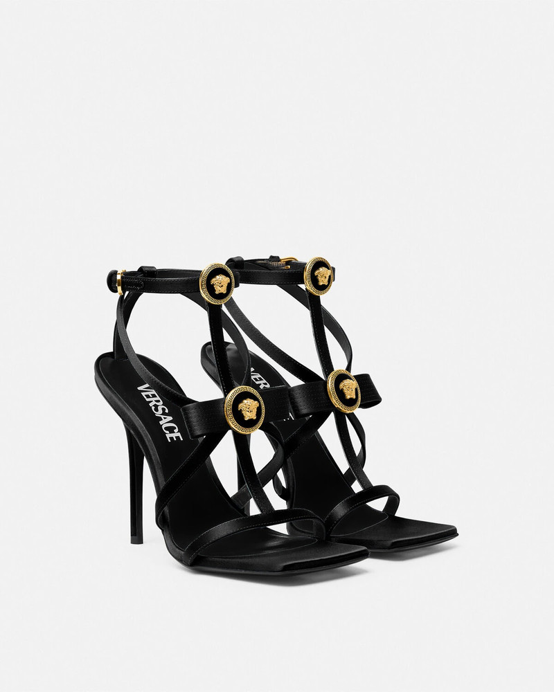 VERSACE Gianni Ribbon Satin Cage Sandals 110 mm outlook