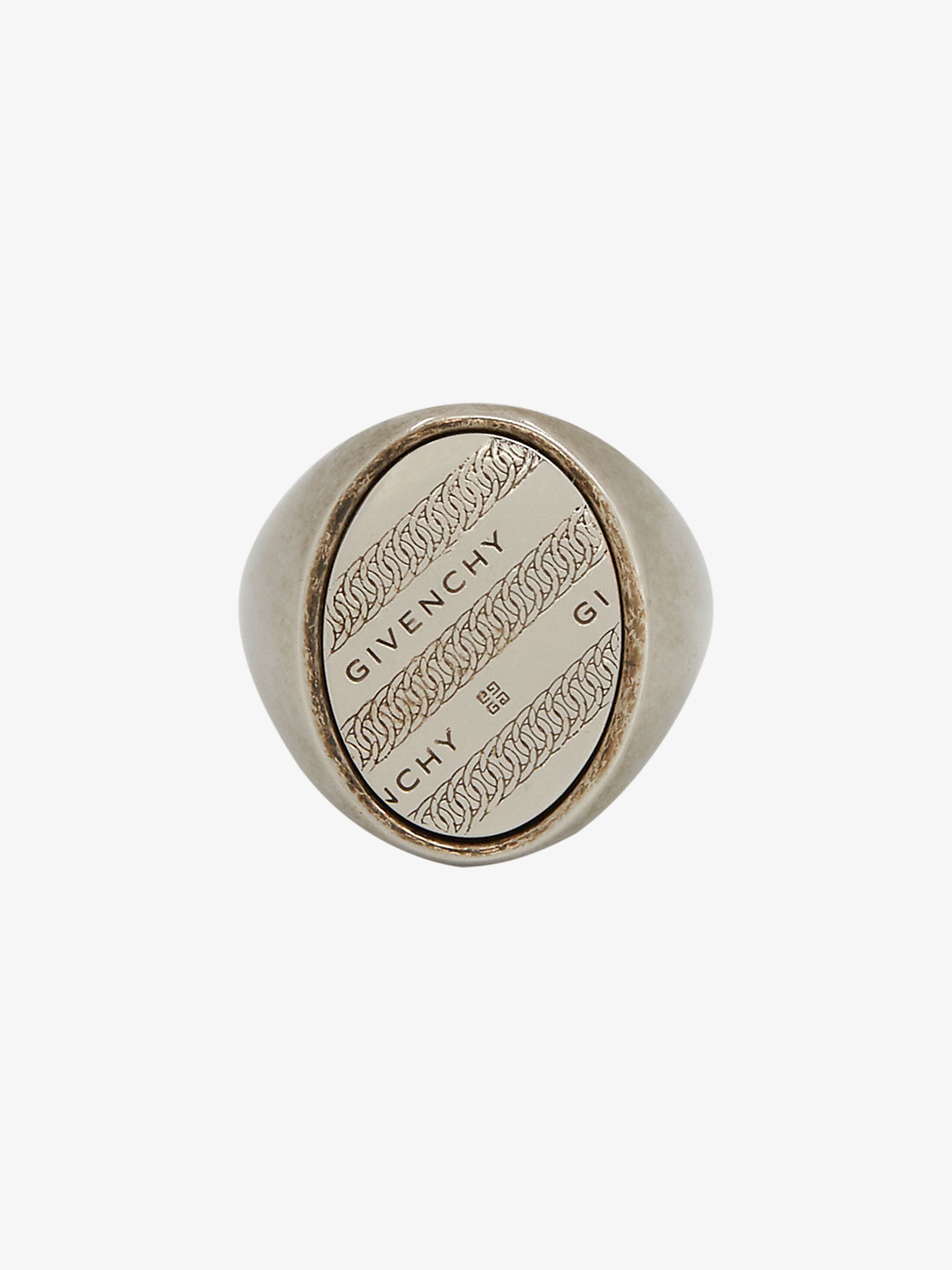 GIVENCHY chain engrave signet ring - 3