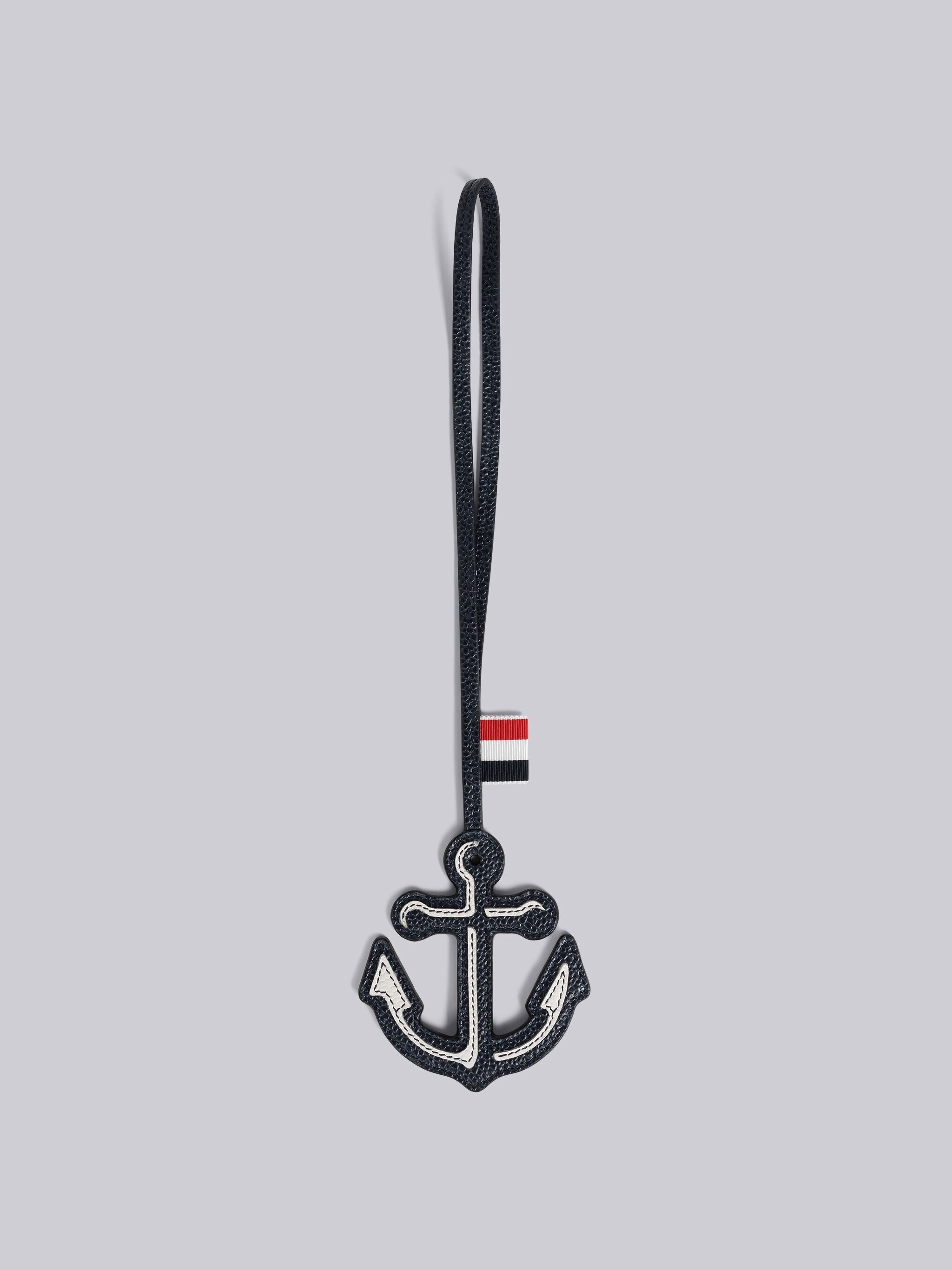 Pebble Grain Leather Anchor Charm - 1