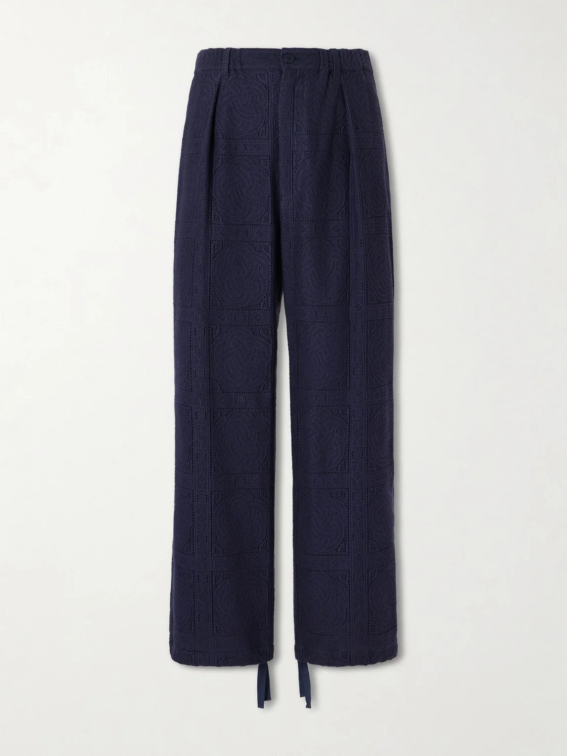 Straight-Leg Cotton-Blend Suit Trousers - 1