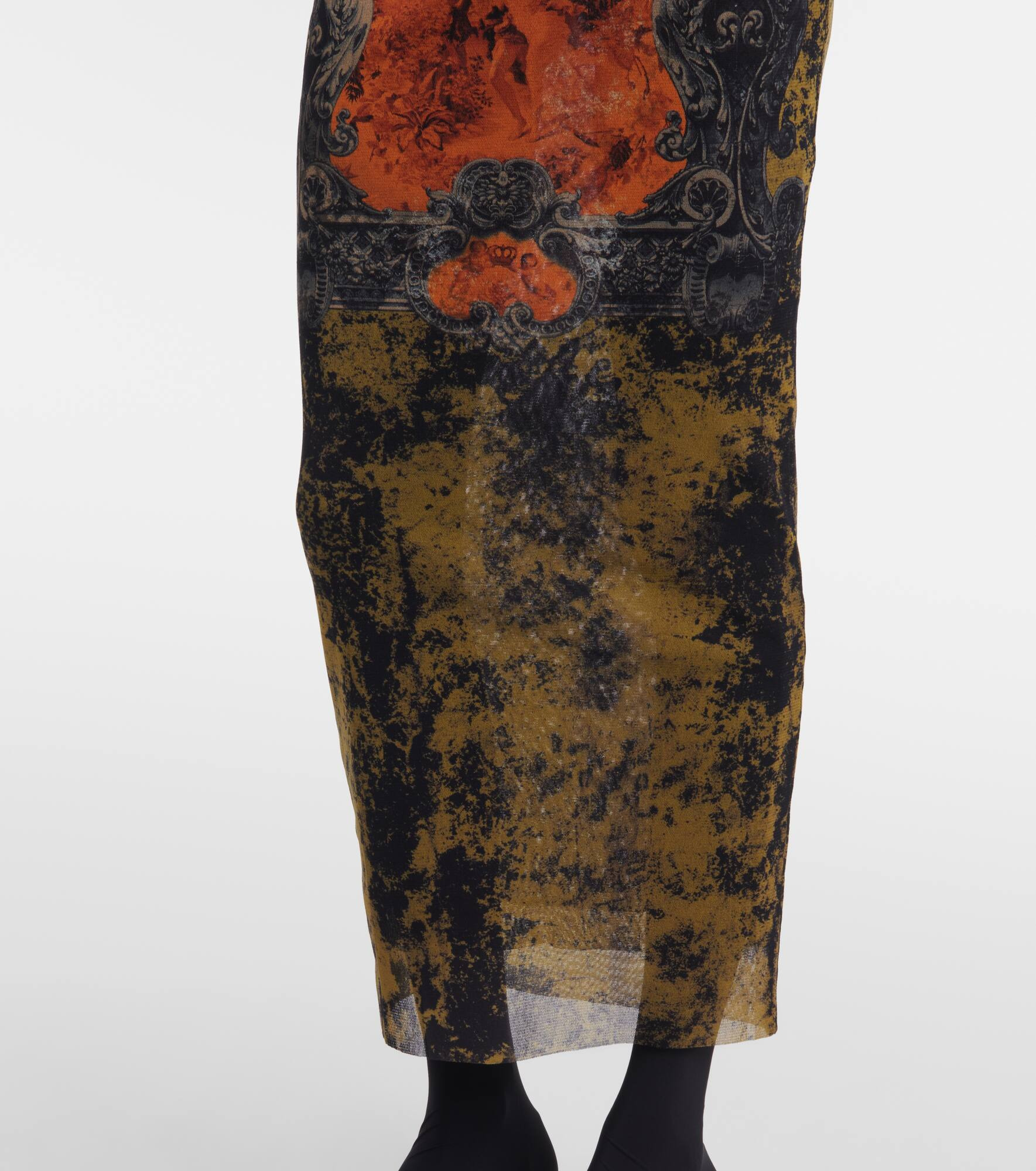 Médaillon printed mesh midi skirt - 5