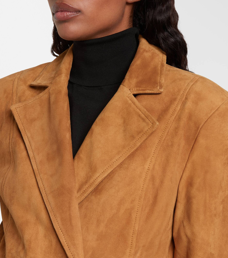 Double-breasted suede coat 4