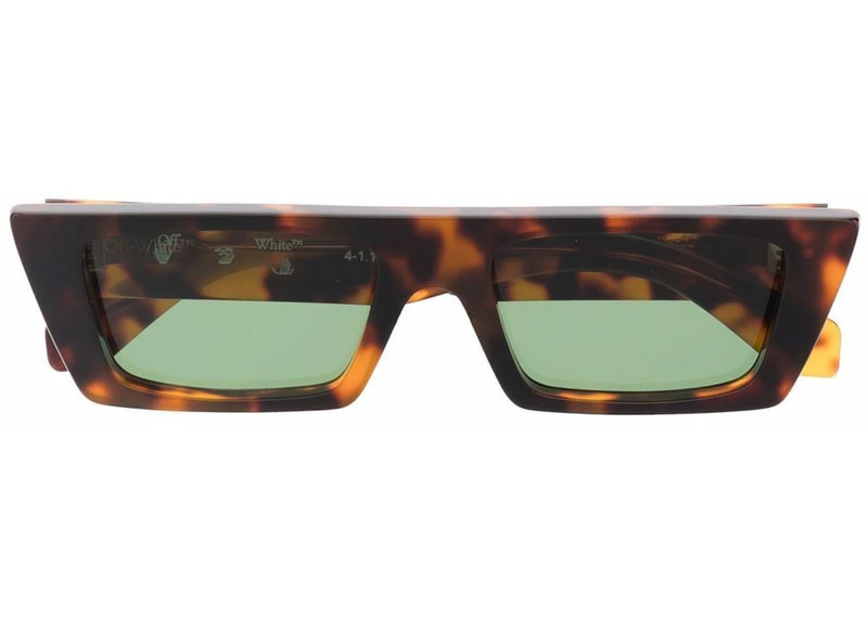 Off-White OFF-WHITE Marfa Rectangular Frame Sunglasses Brown/Green/White (OERI010Y21PLA0016055) outlook