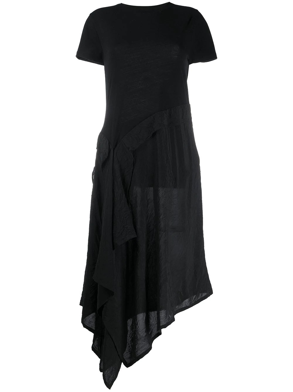 asymmetric draped midi-dress - 1