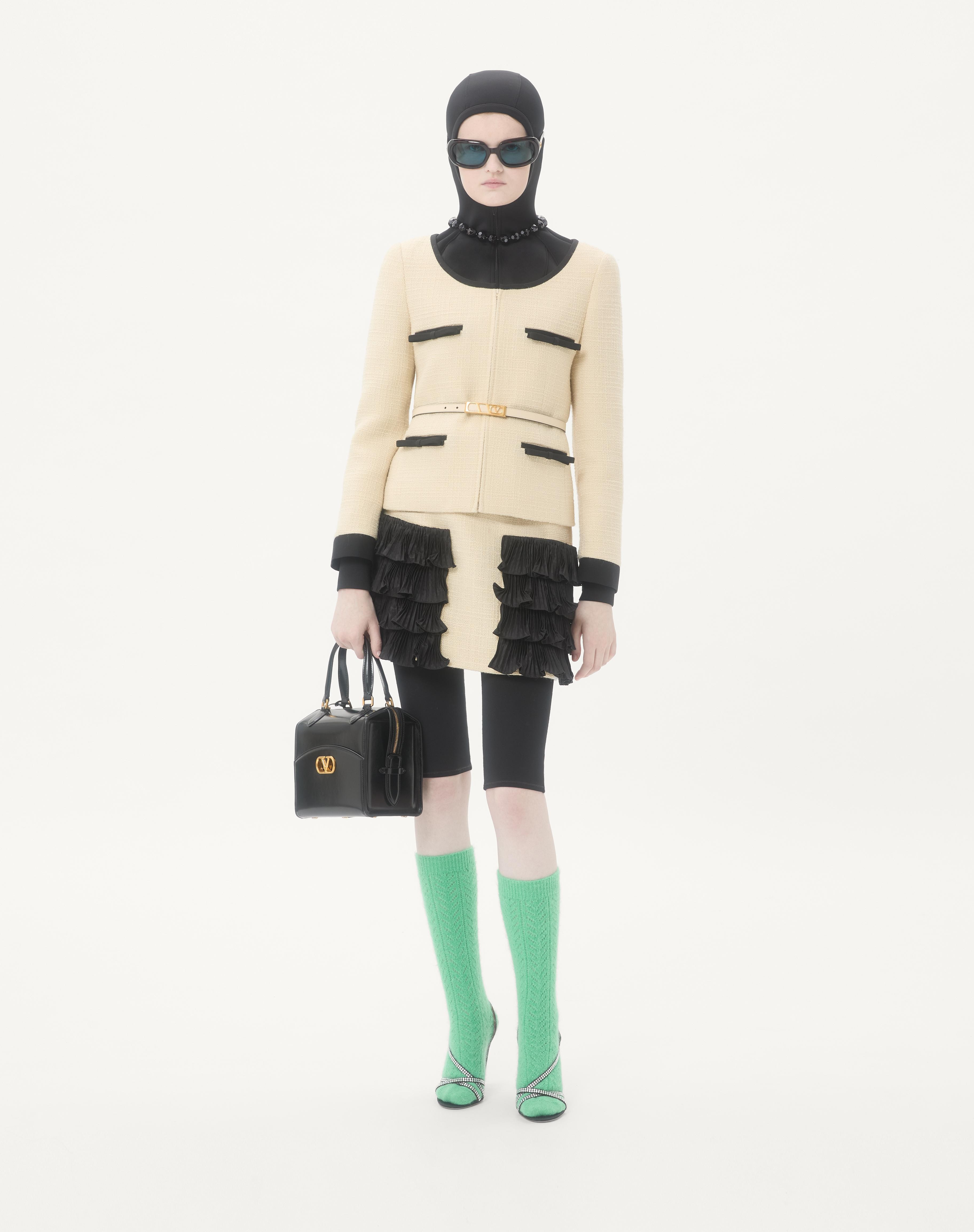 SHORT SKIRT IN PLAIN WOOL TWEED - 2