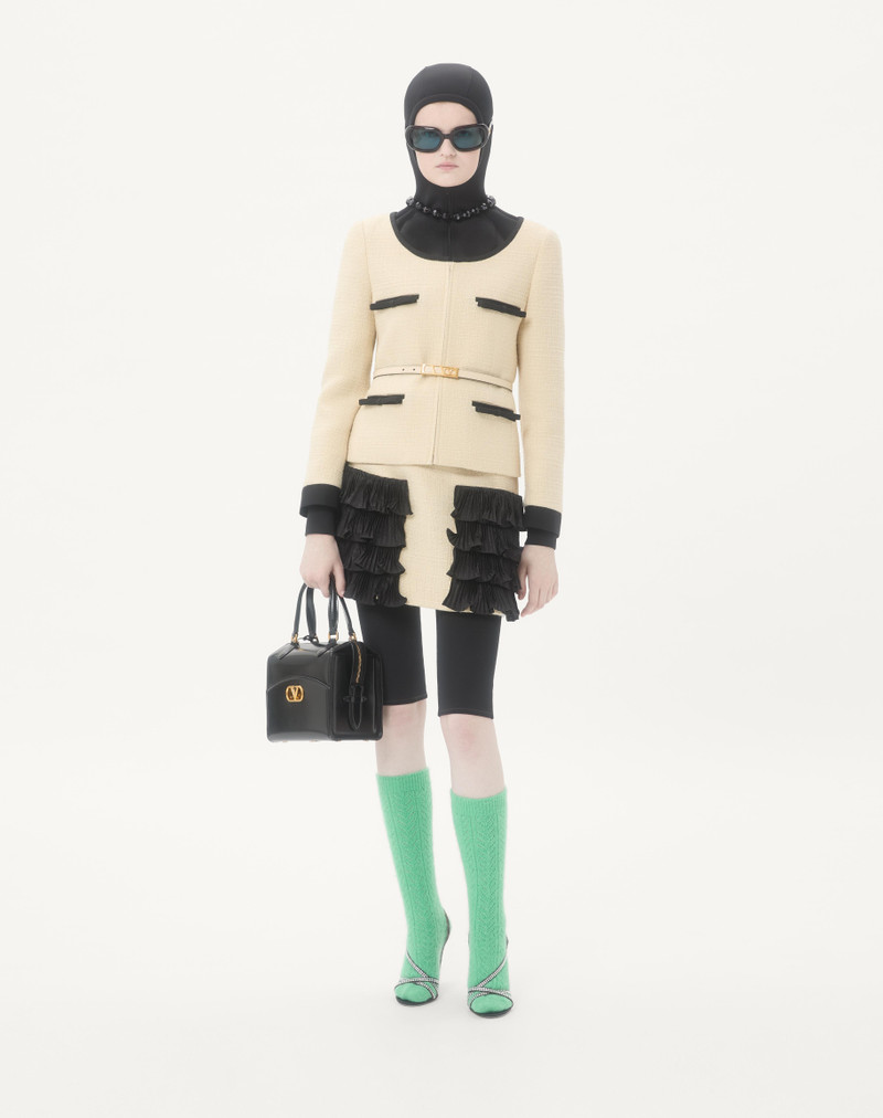 Valentino SHORT SKIRT IN PLAIN WOOL TWEED outlook