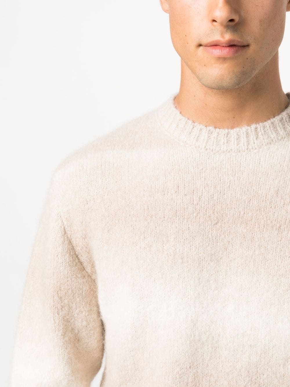 alpaca-blend crew neck jumper - 6