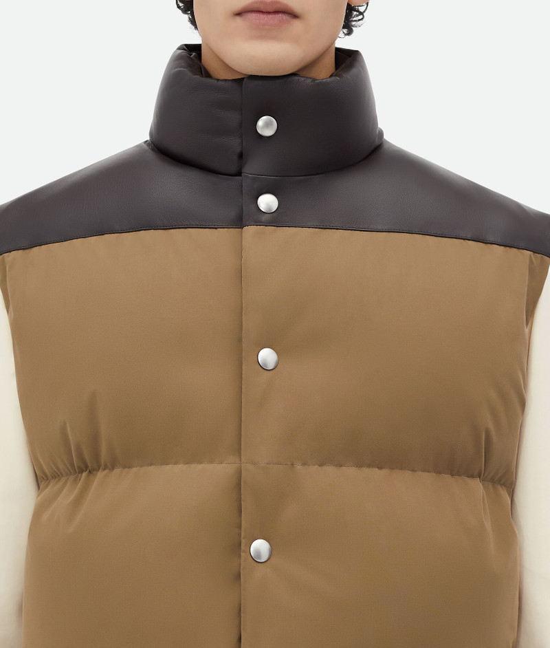 Frosted Poplin And Leather Gilet 4