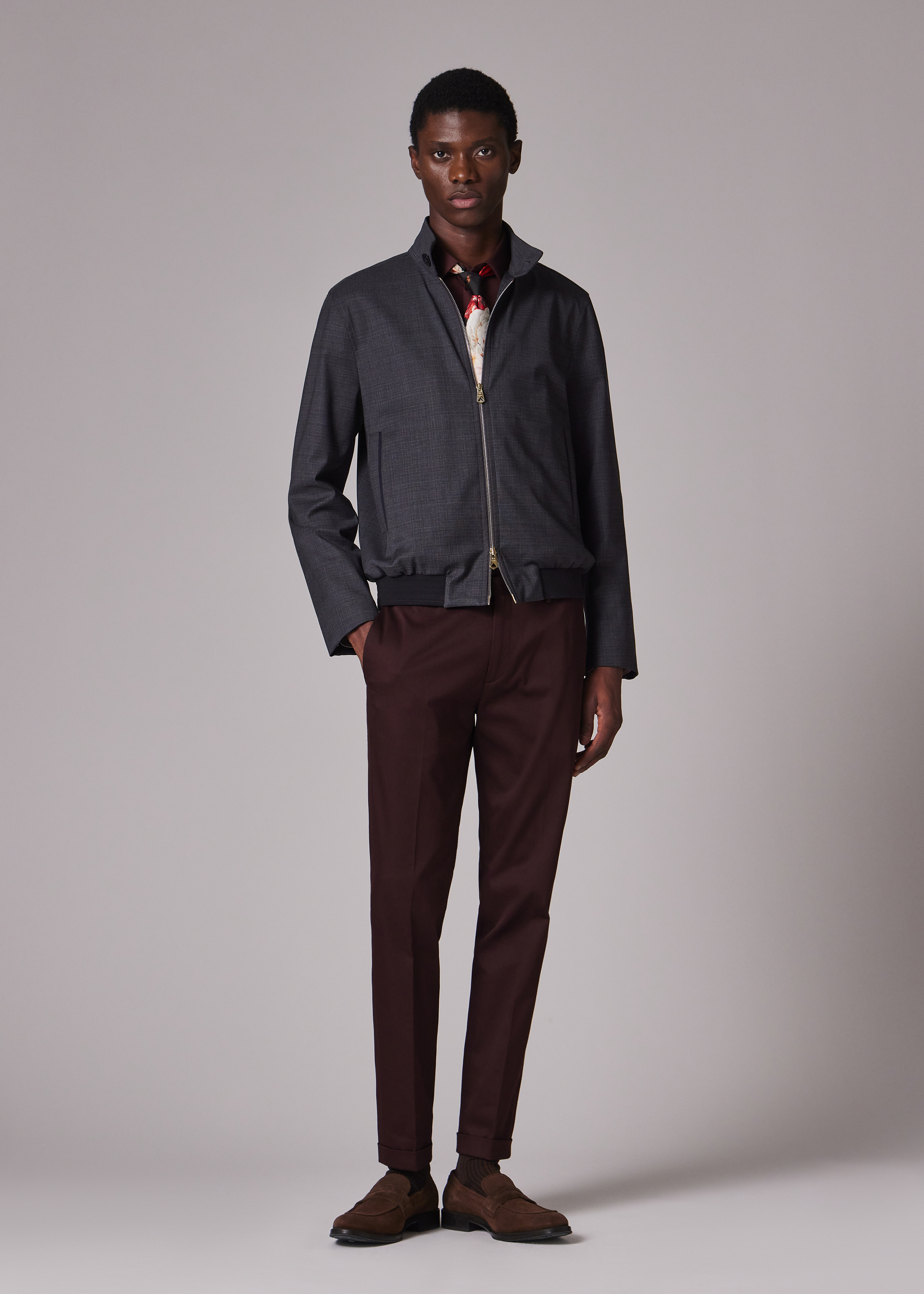 Grey 'Storm System' Super-Fine Merino Bomber Jacket - 8