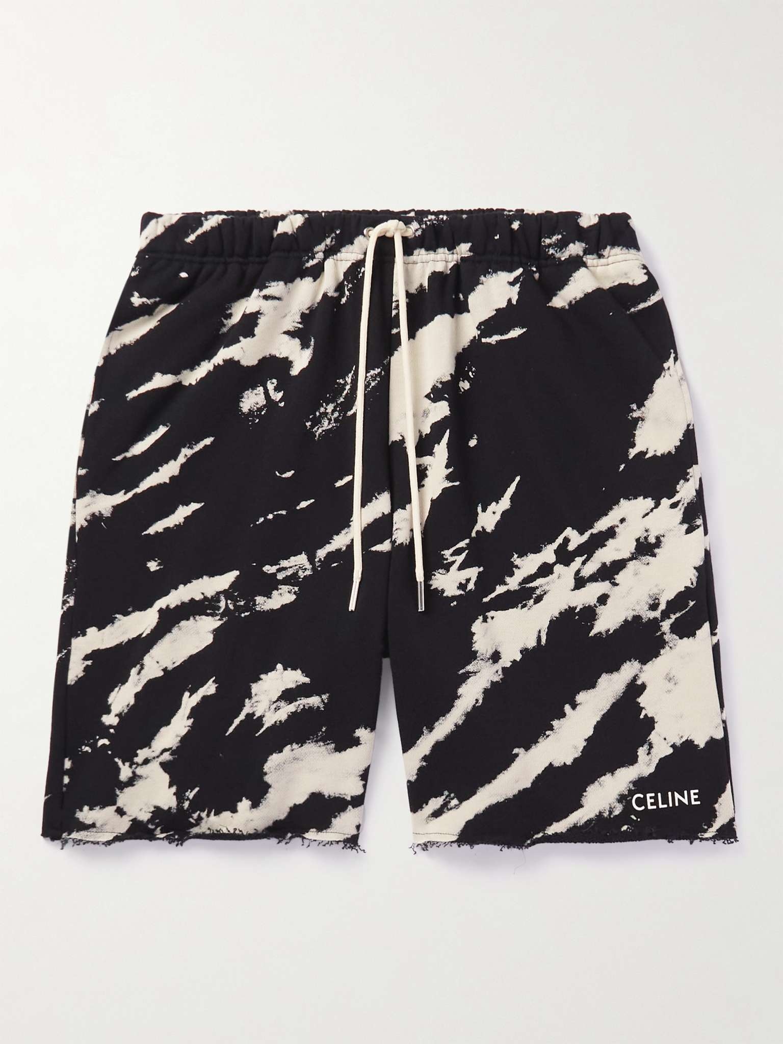 Straight-Leg Tie-Dyed Logo-Print Cotton-Jersey Drawstring Shorts - 1