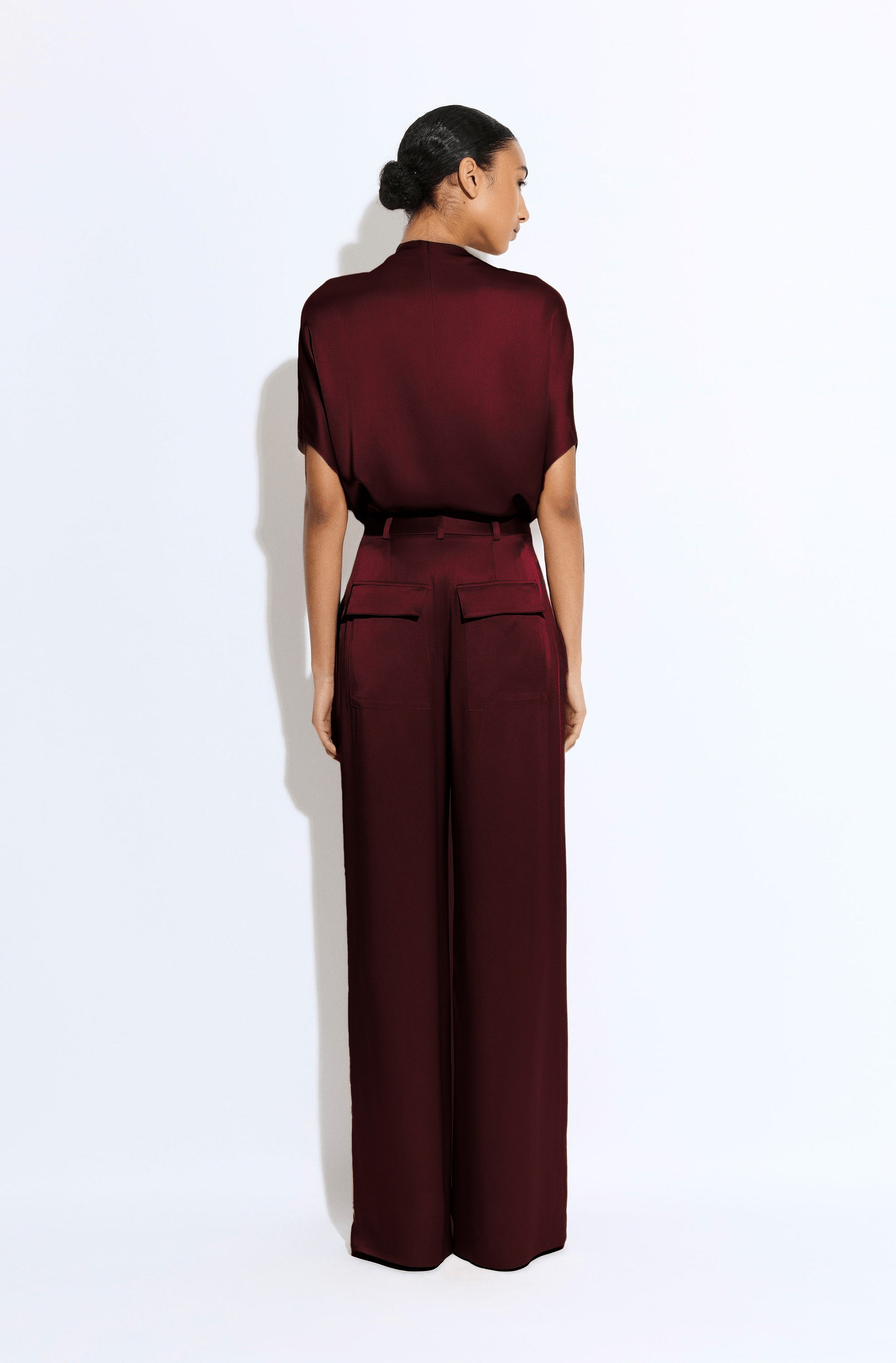 Satin Relaxed Pleated Pant - 3