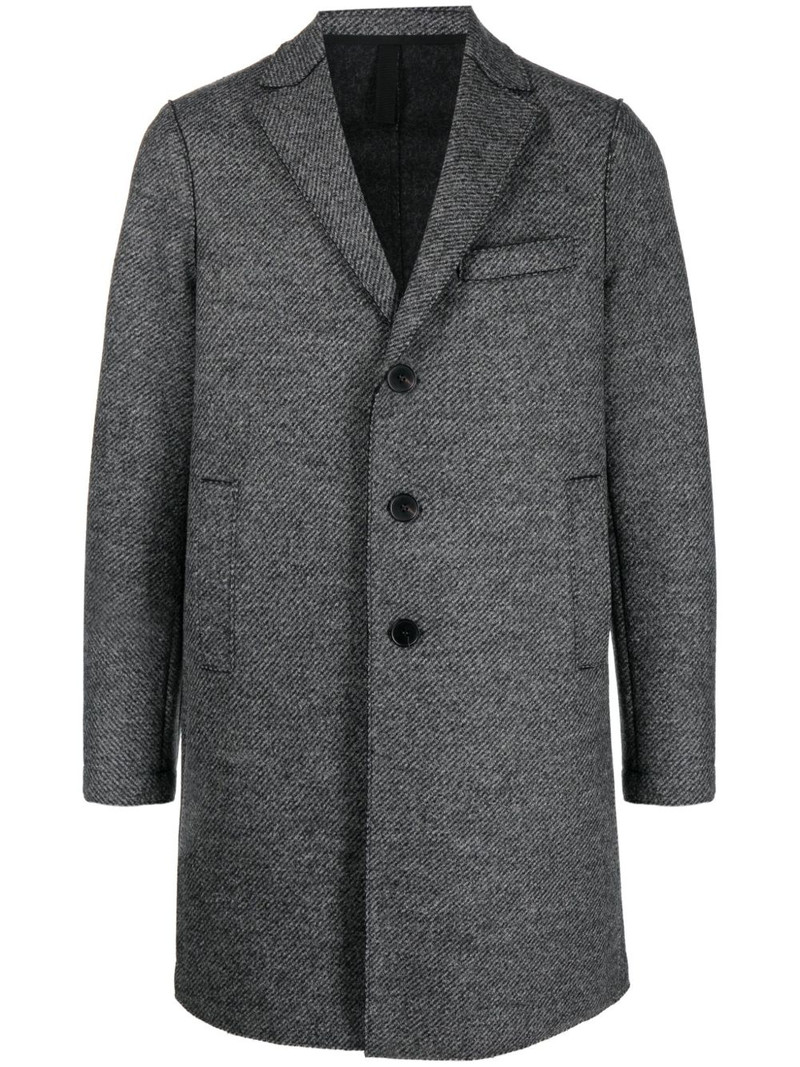 herringbone single-breasted coat 1