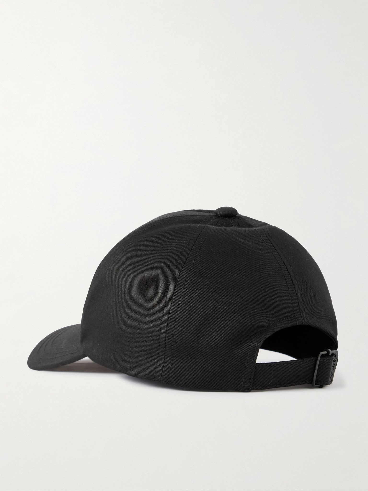 Embroidered cotton and linen-blend gabardine baseball cap Black - 3