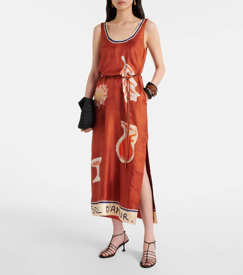 ALÉMAIS x LRNCE Soleil D'Amour silk midi dress outlook