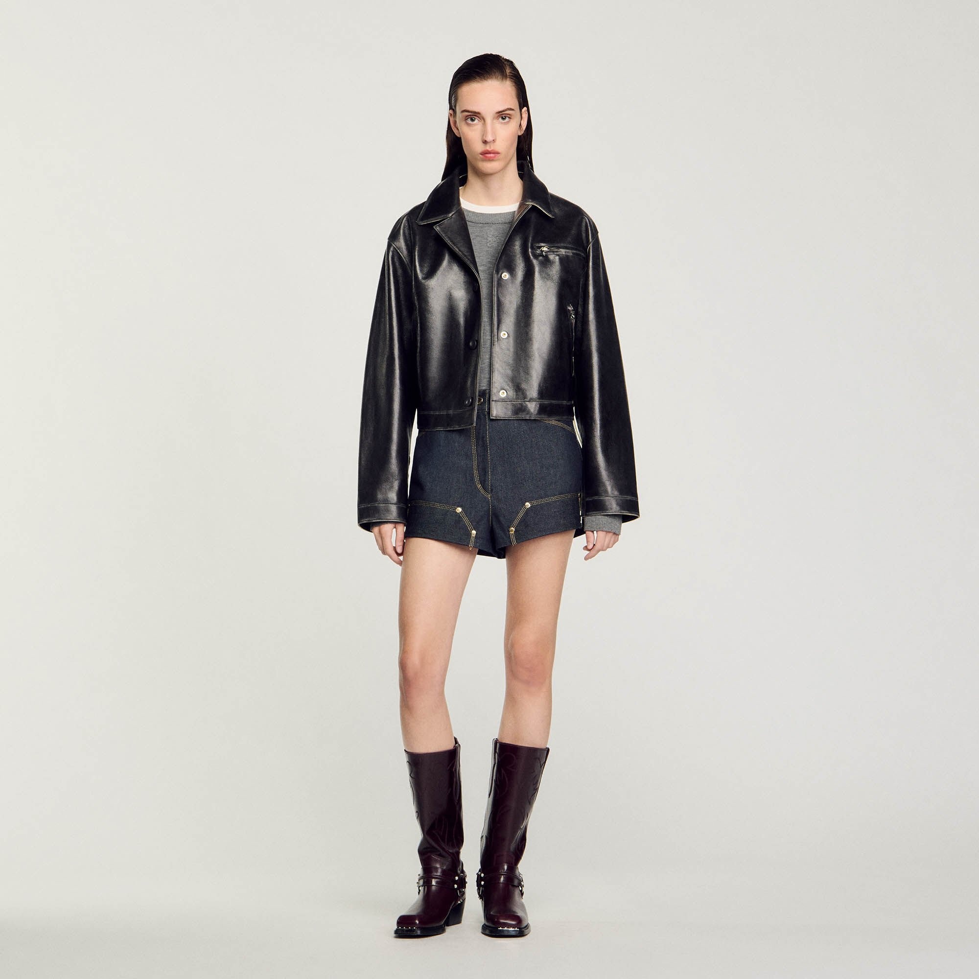 DISTRESSED LEATHER JACKET - 3
